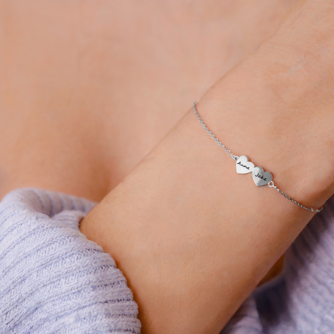 カスタム刻印 ハートブレスレット