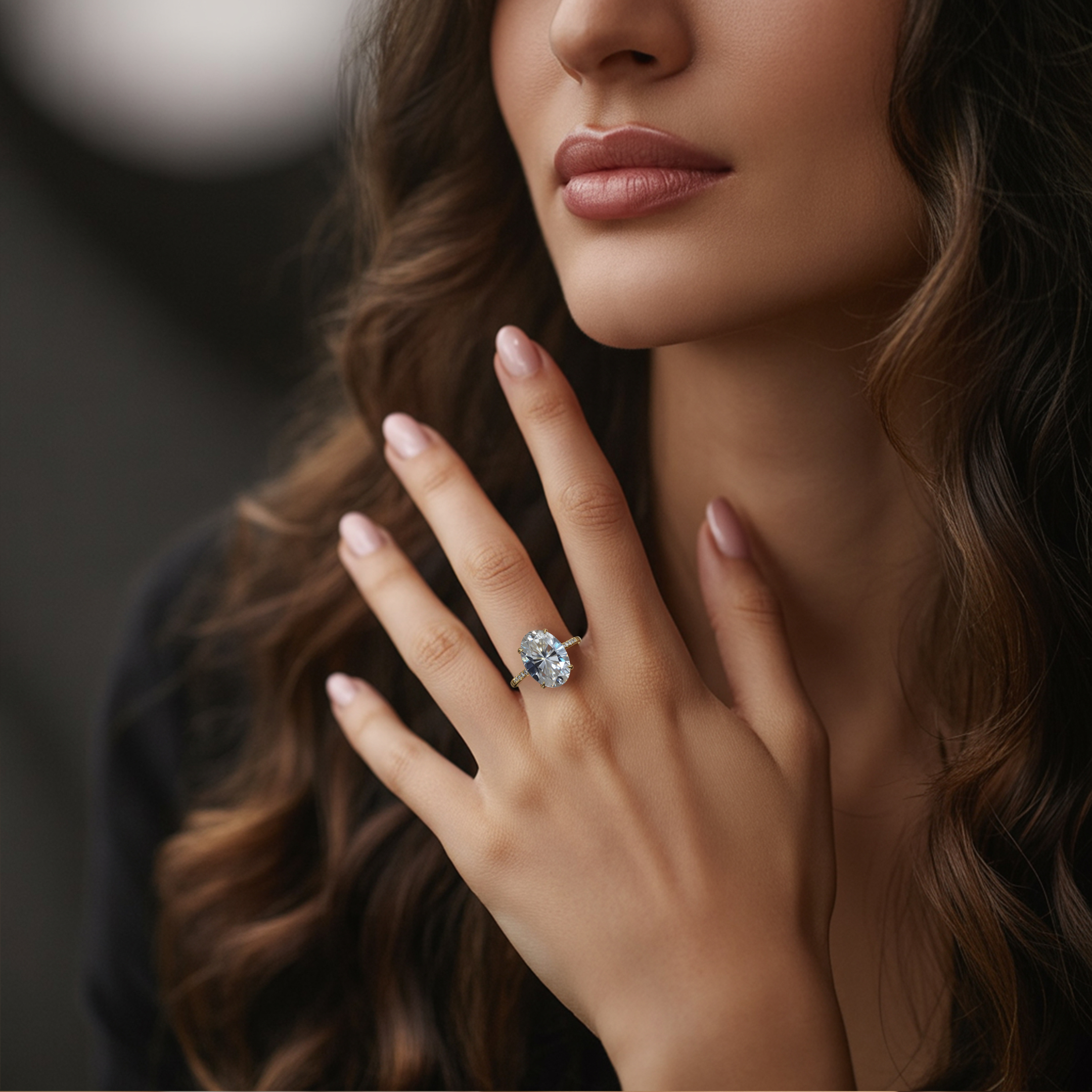 オパライン 5CT モアッサナイトリング