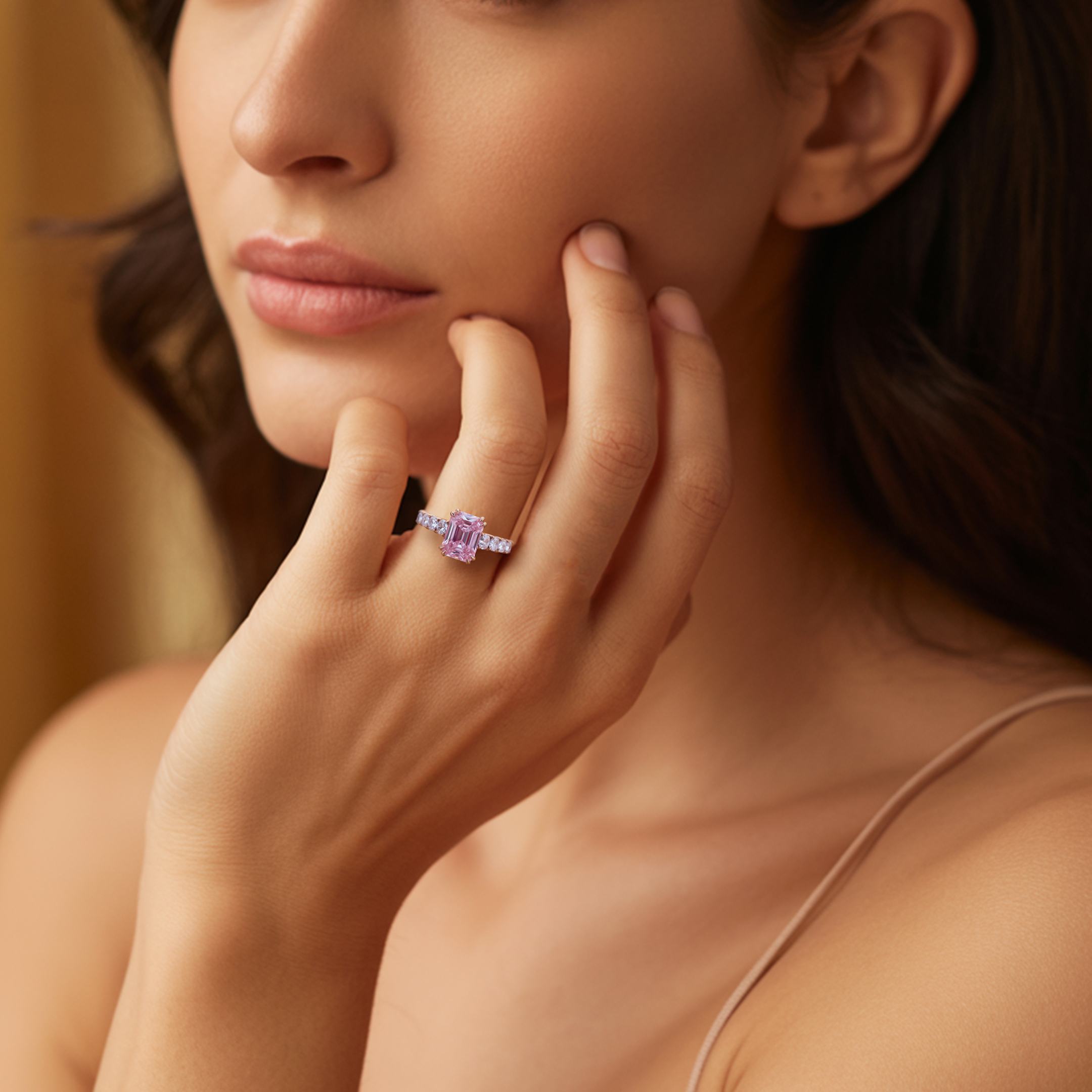 The Camilla 1CT Pink Moissanite Ring