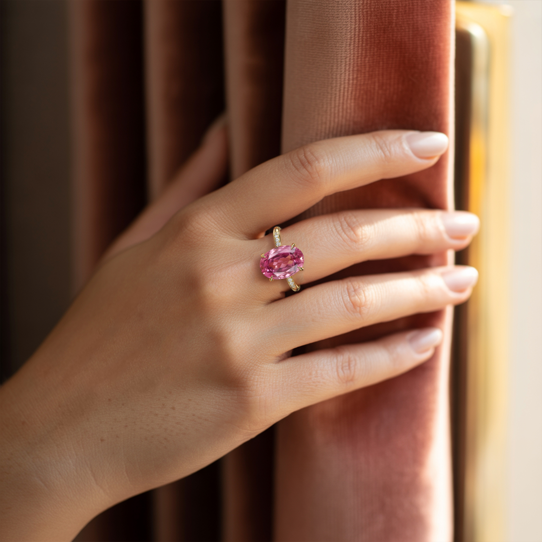 The Opaline - Pink Moissanite Ring