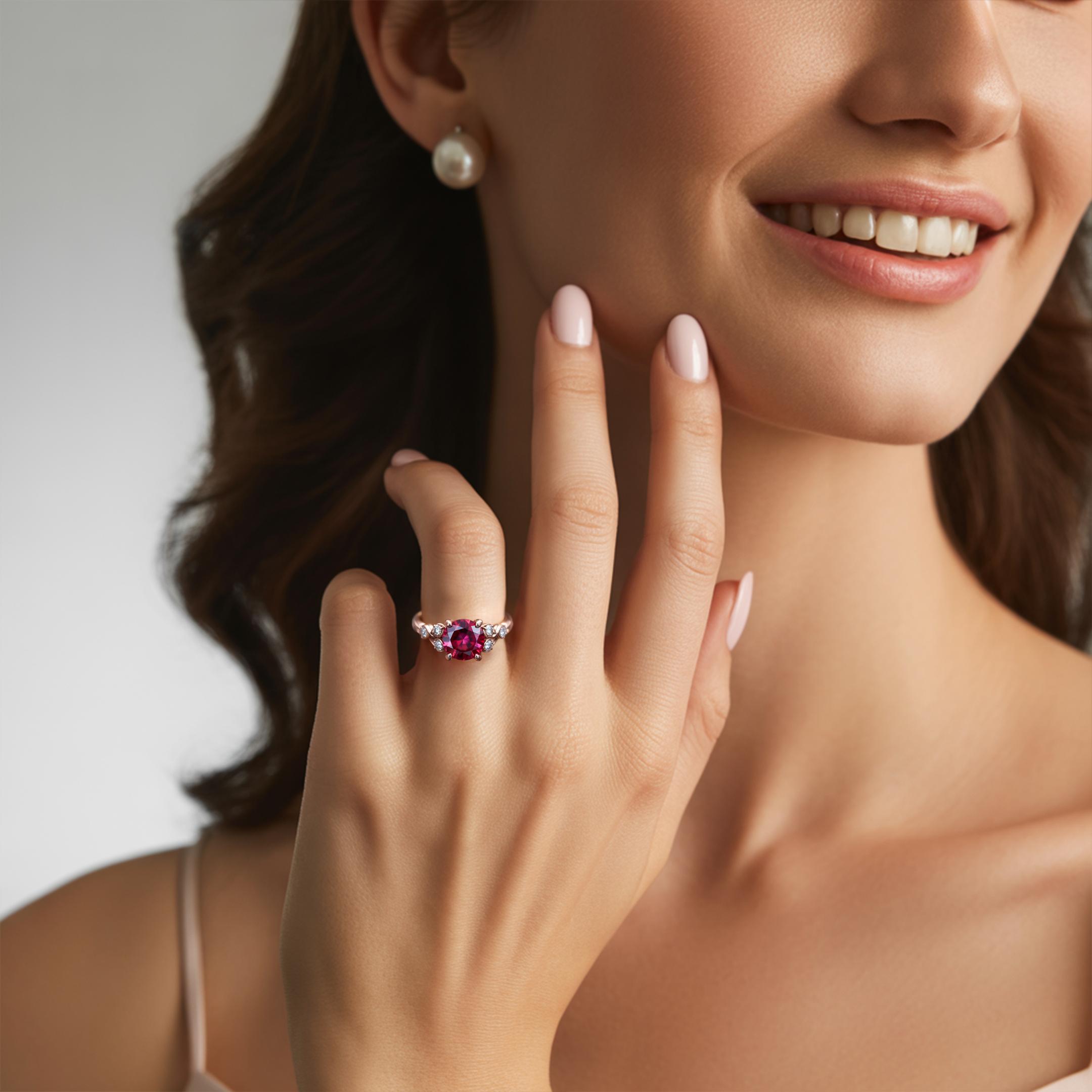 <Katalina>1.5CTラウンドカット レッドモアッサナイトリング