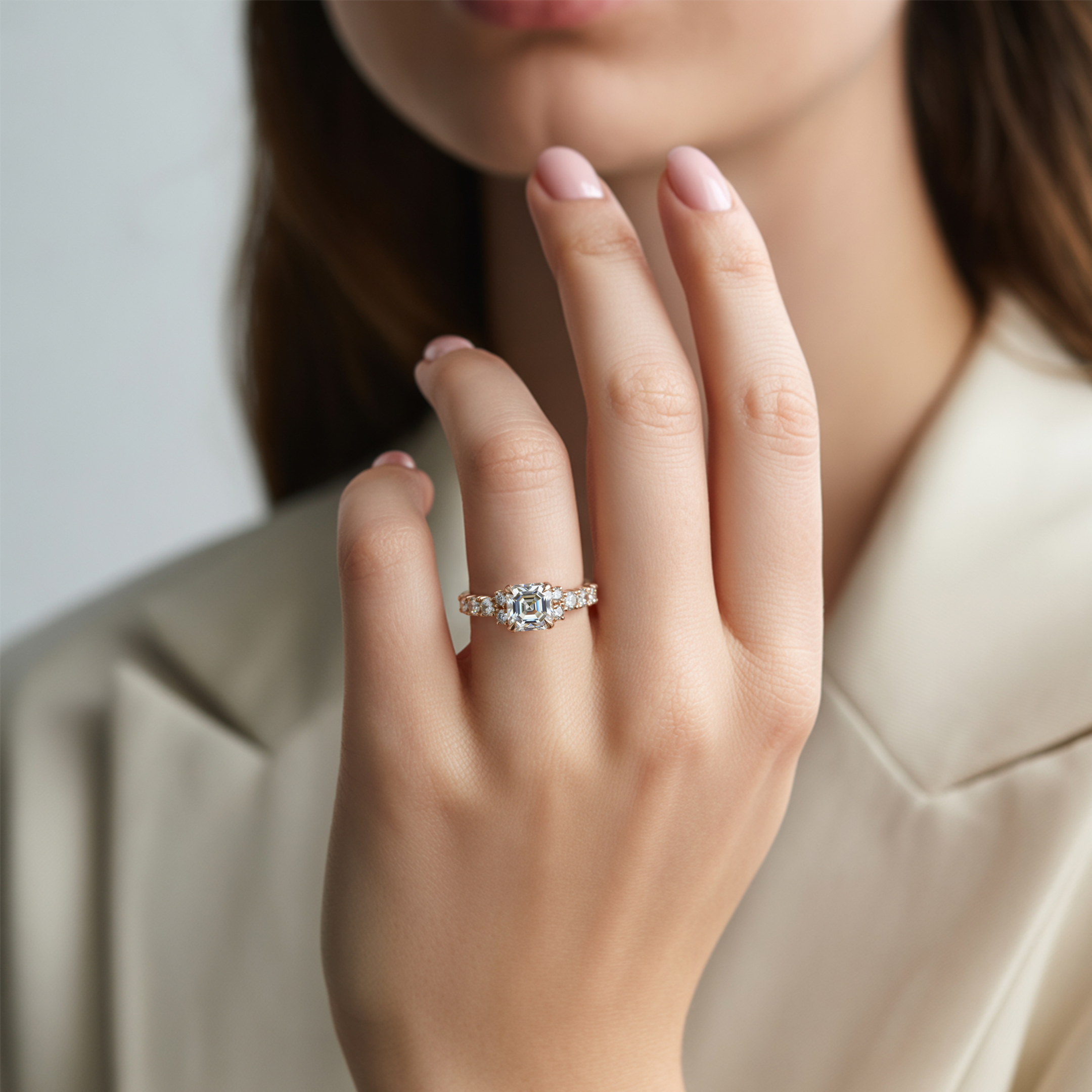 The Adelina Rae — Asscher Cut Moissanite Ring