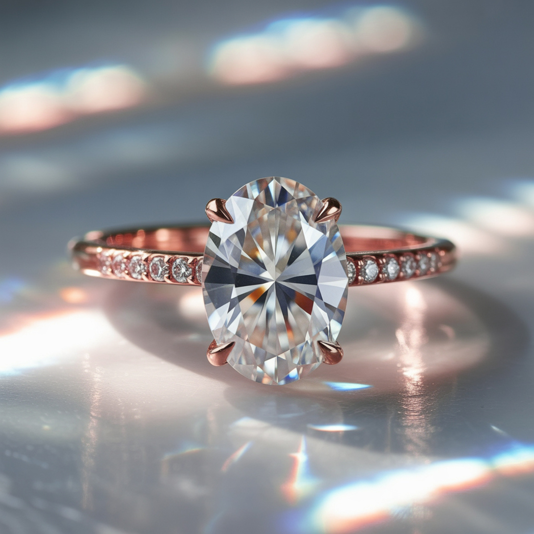 オパライン 1CT モアッサナイトリング