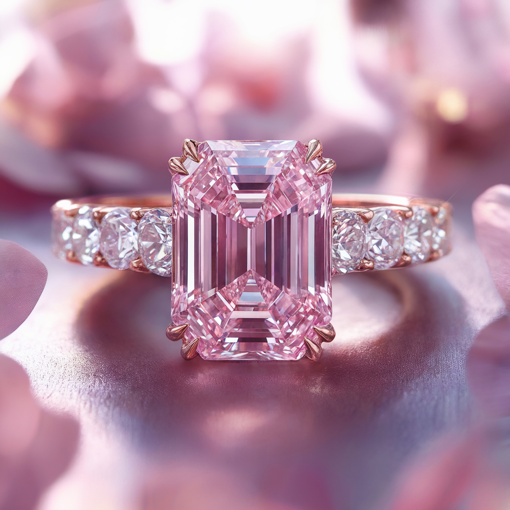 カミラ 2CT ピンクモアサナイトリング