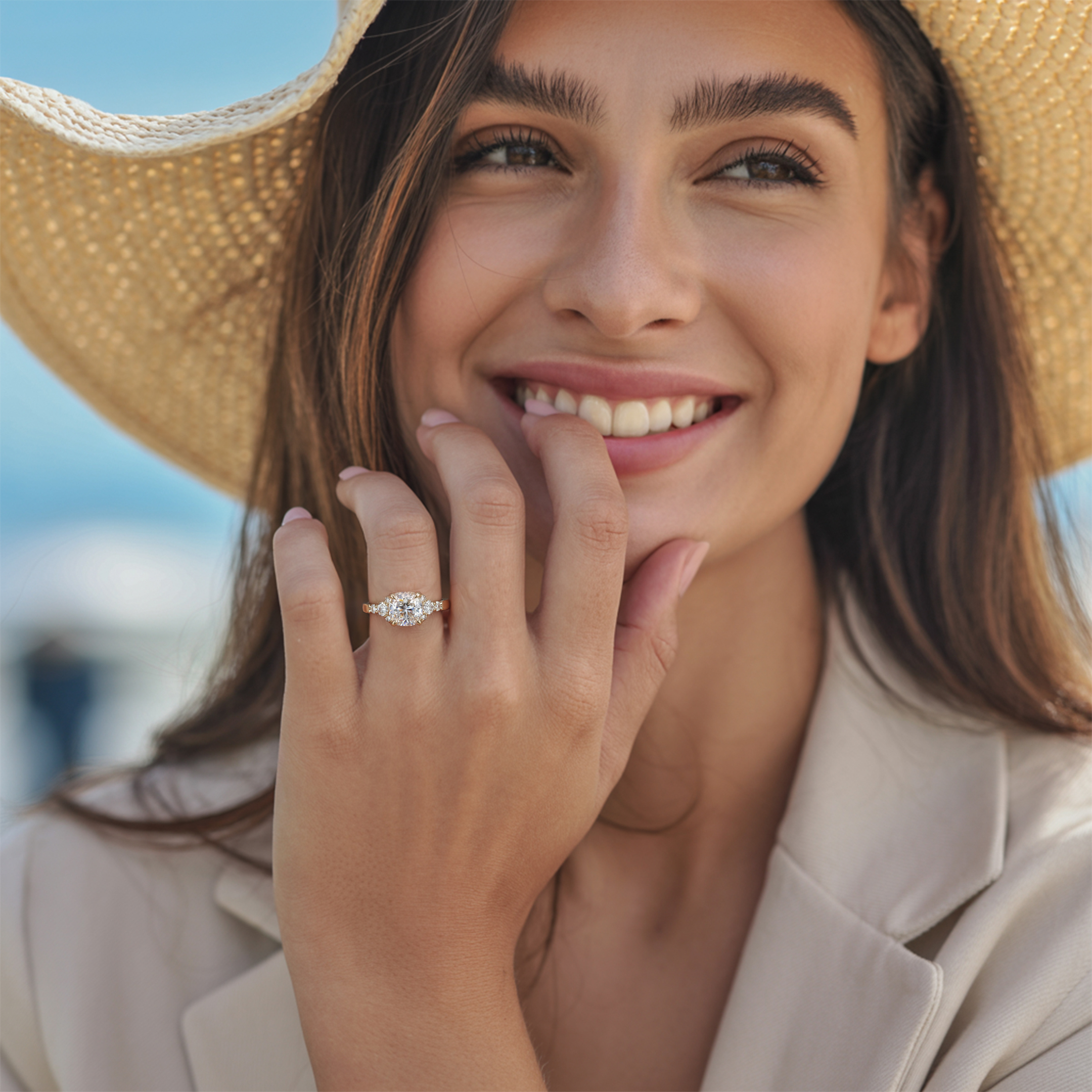 ベラ ジュエル クッションカット モアッサナイトリング