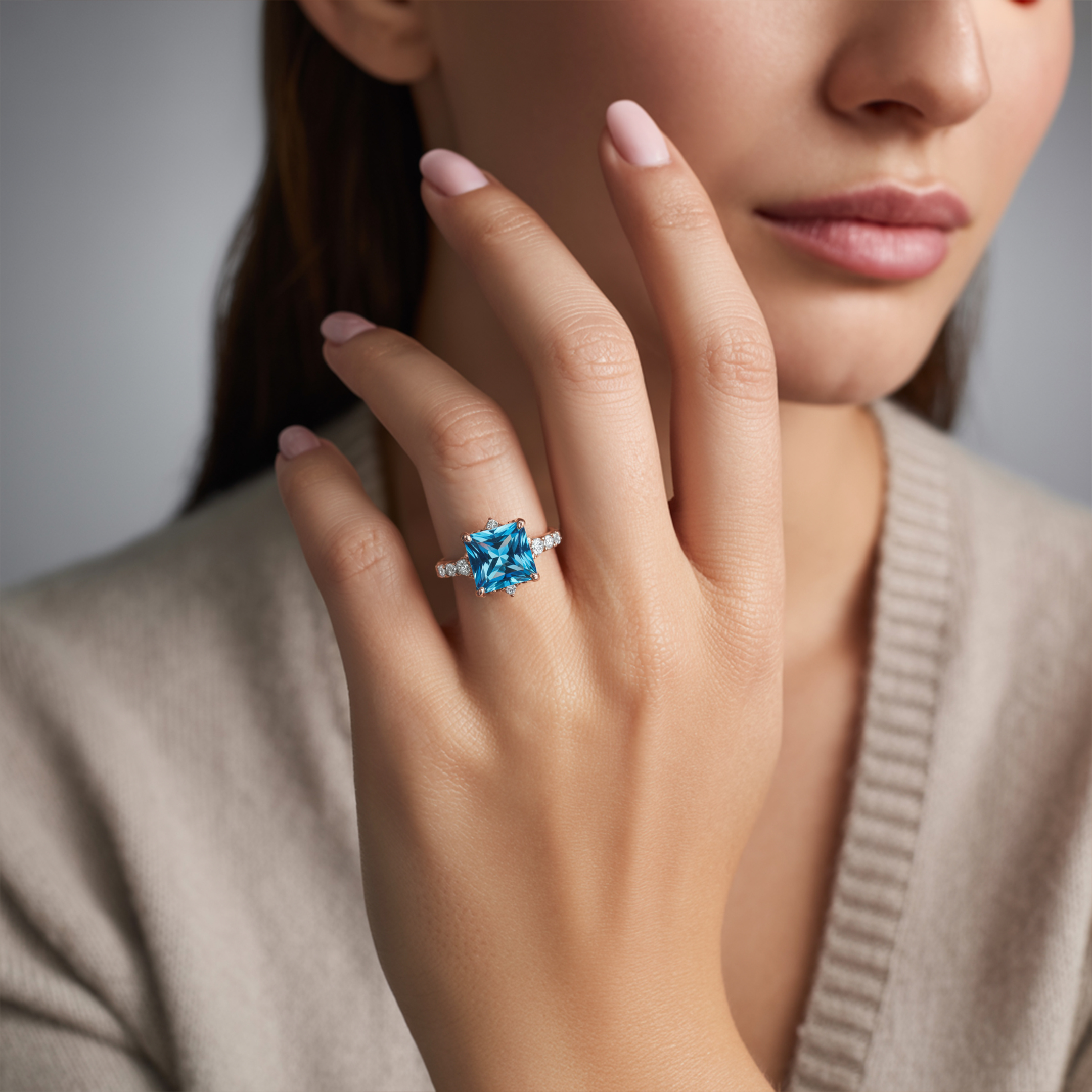 カテリーナ 5CT プリンセスカット モアッサナイトリング