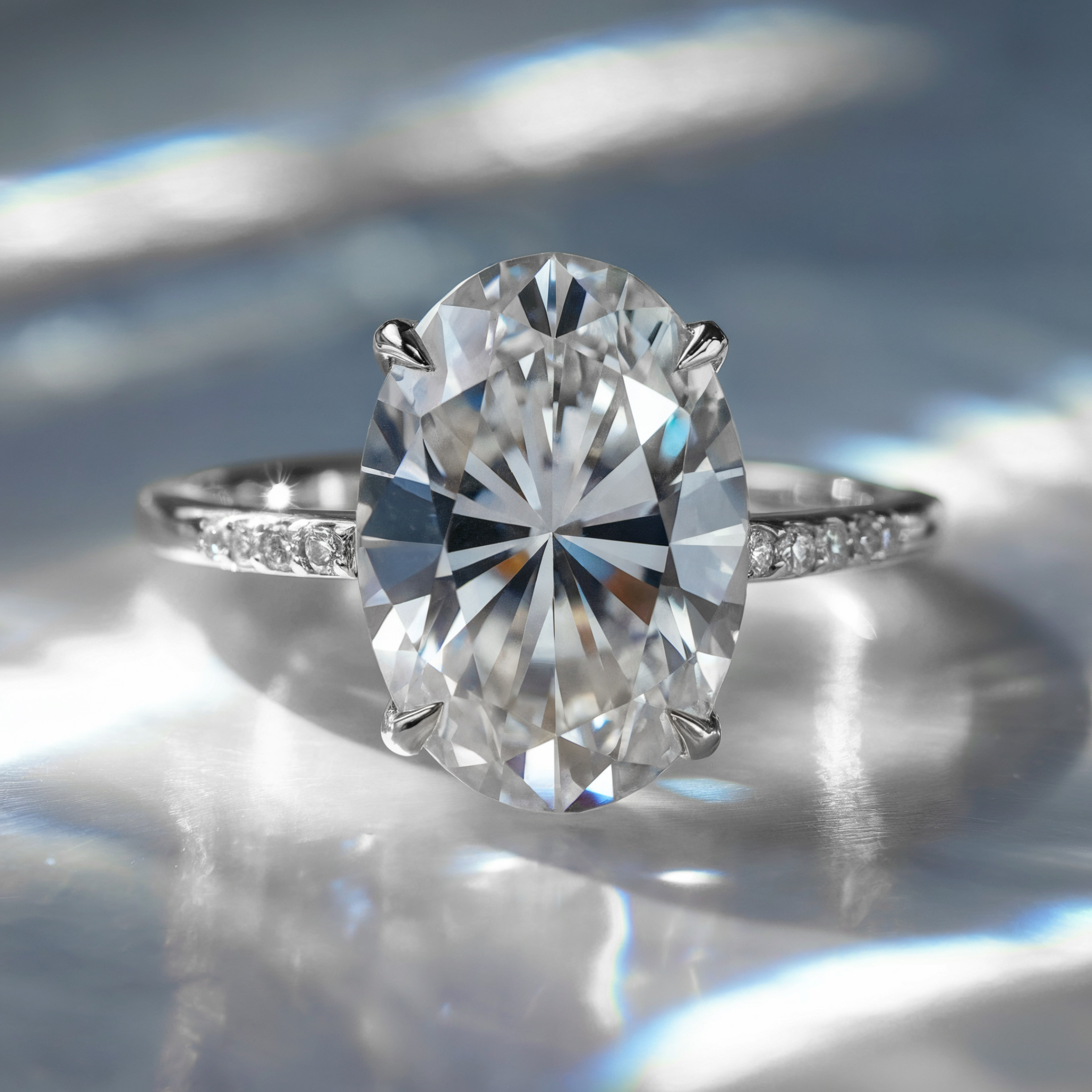 オパライン 4CT モアッサナイトリング