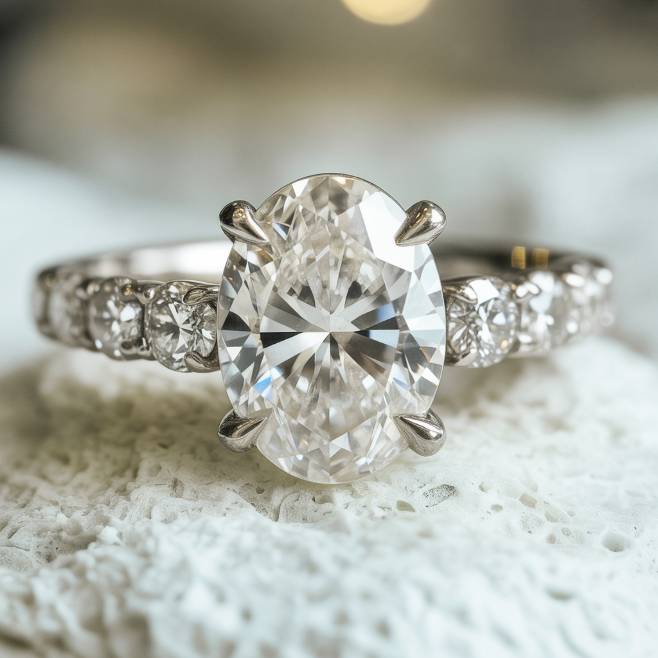 セレスティン 4CT モアッサナイトリング