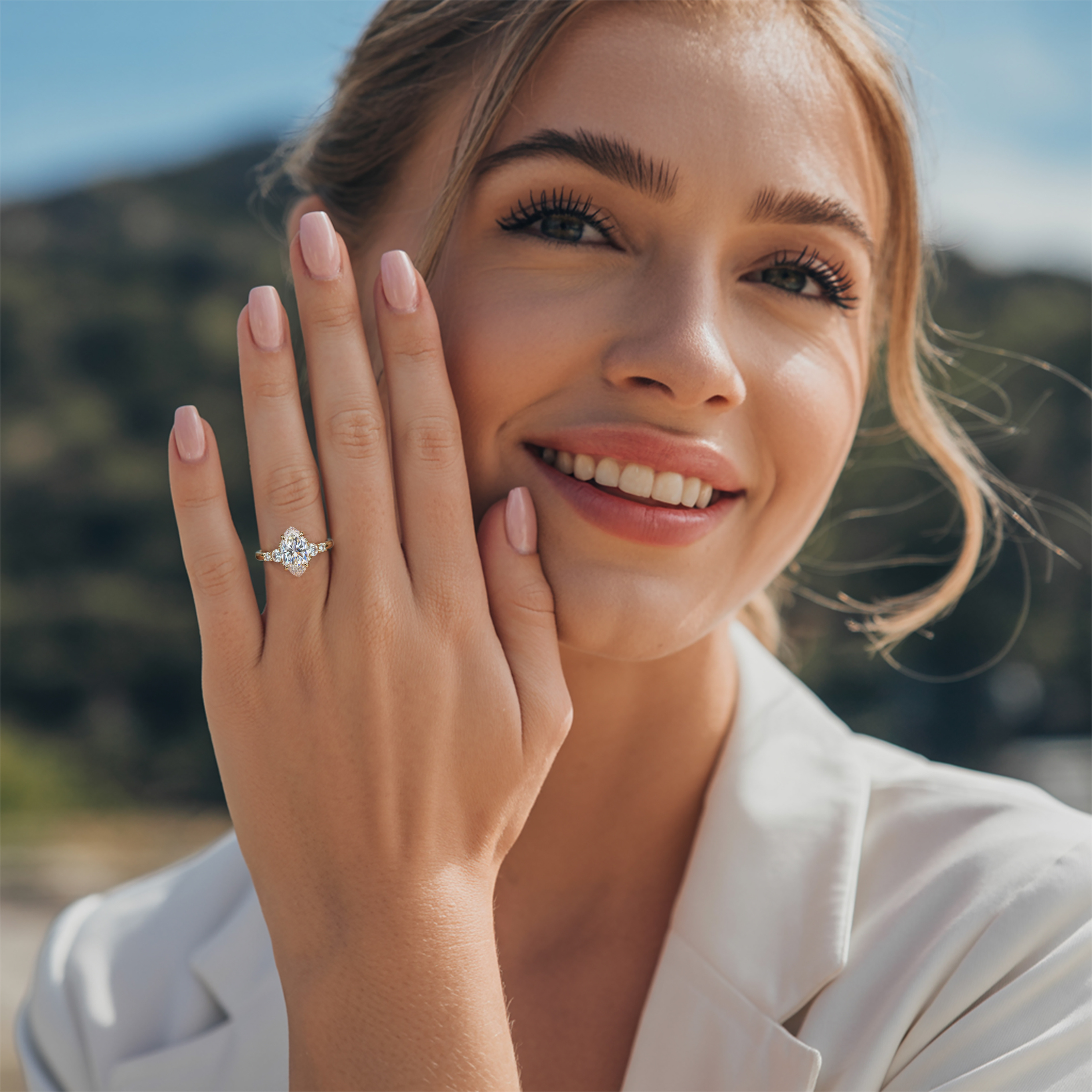 ベラ ジュエル マーキス カット モアッサナイト リング