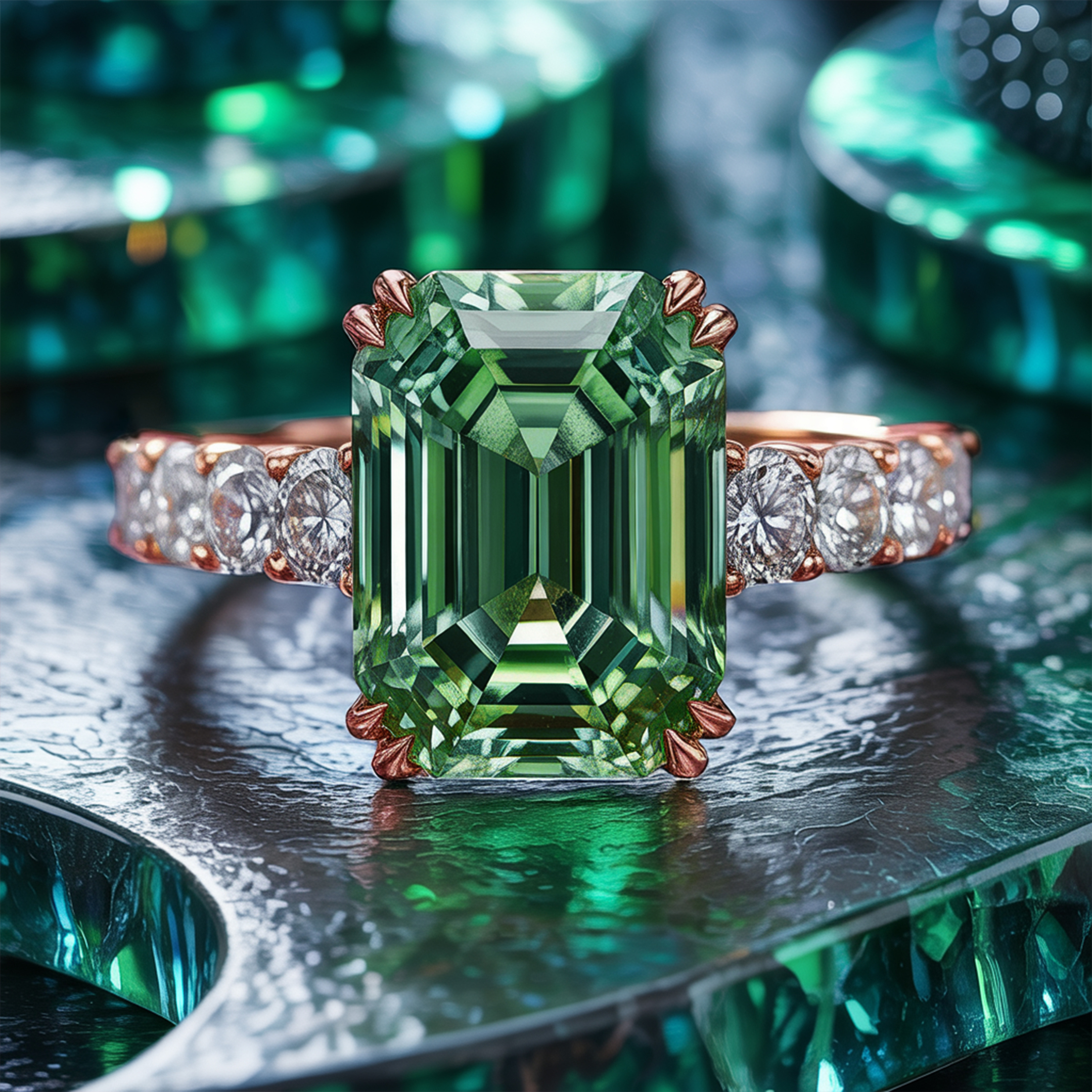 La Camilla - Bague Moissanite Verte