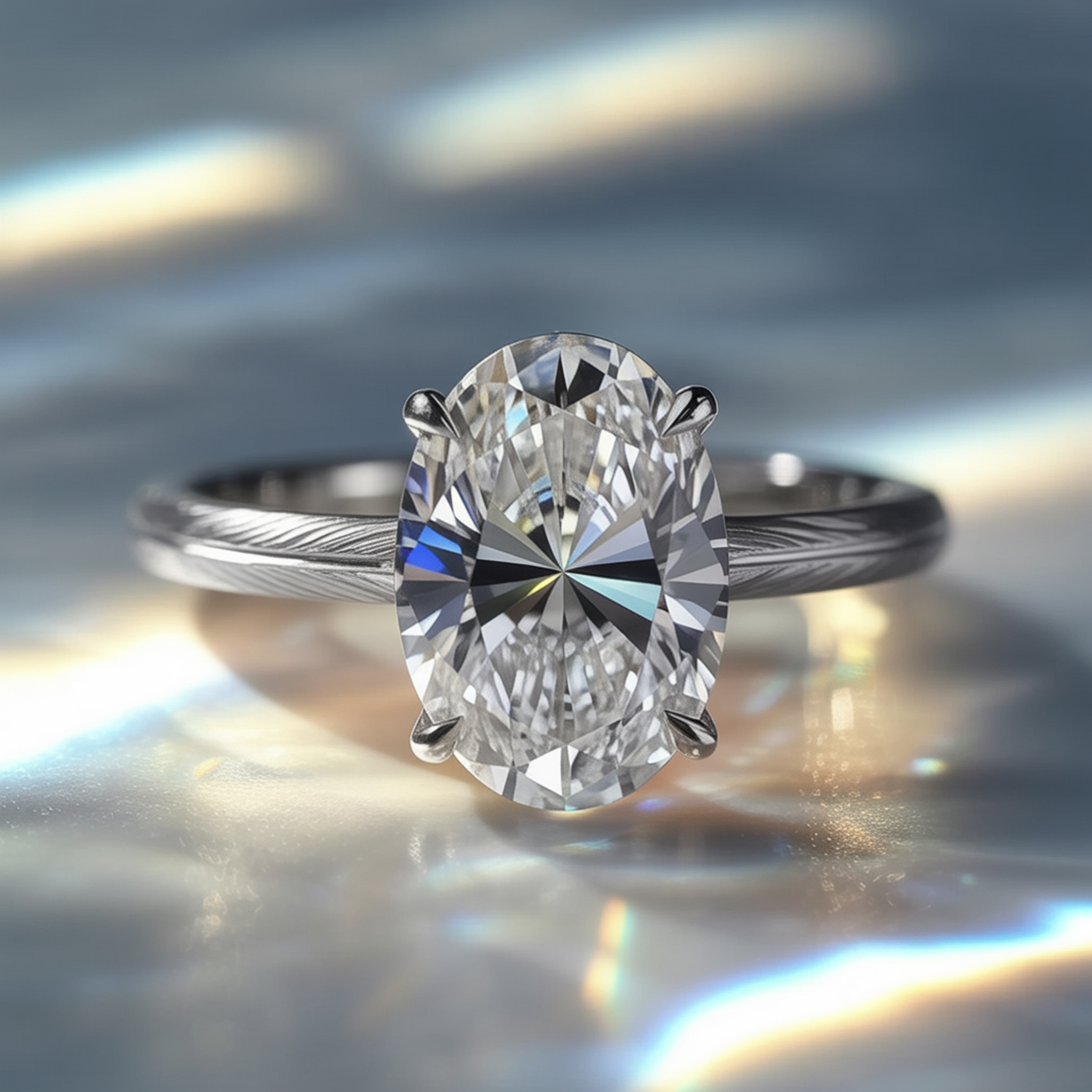 オパライン - ヴィンテージ モアッサナイトリング