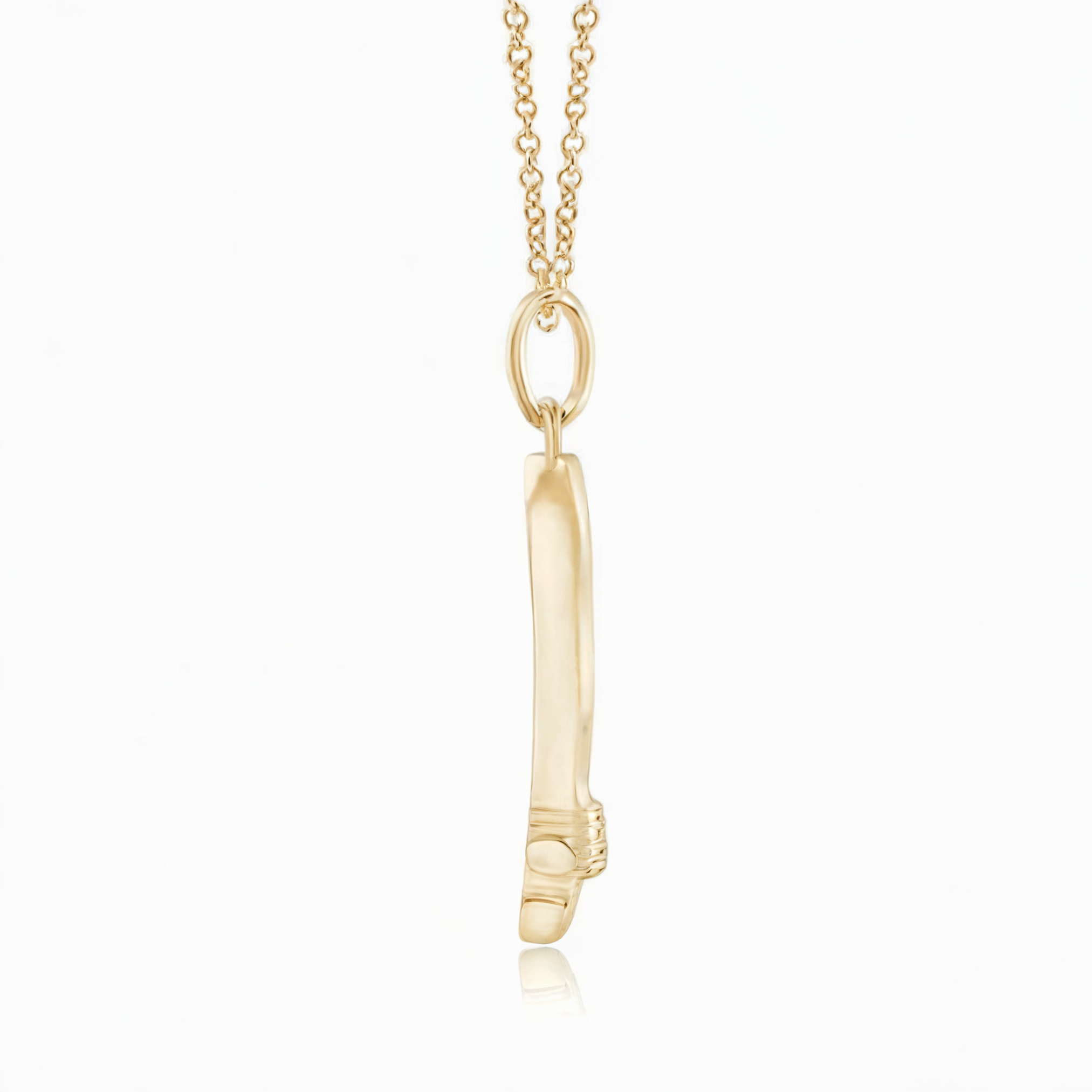 傾いたハート ゴールドネックレス