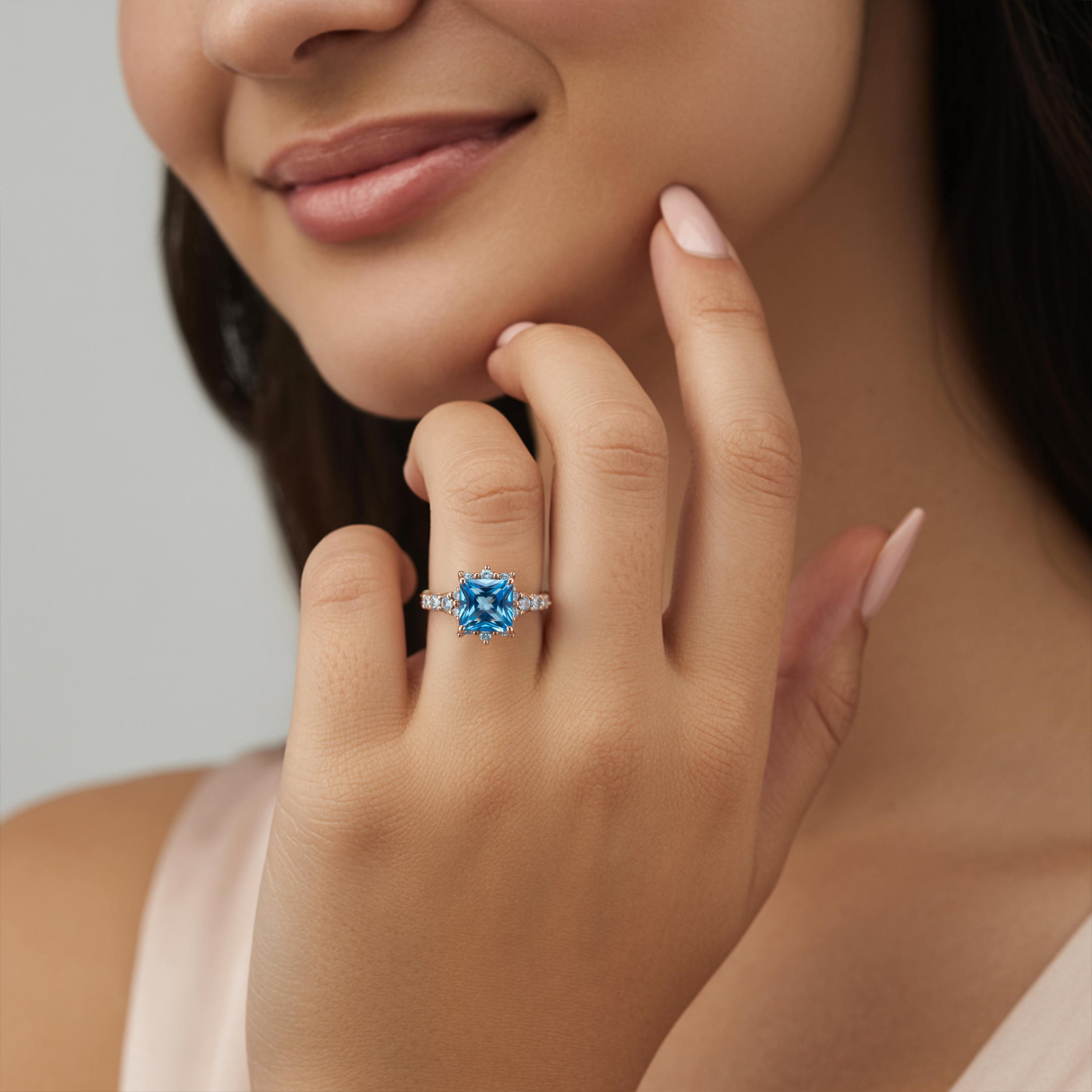 カテリーナ 3CT プリンセスカット モアッサナイトリング