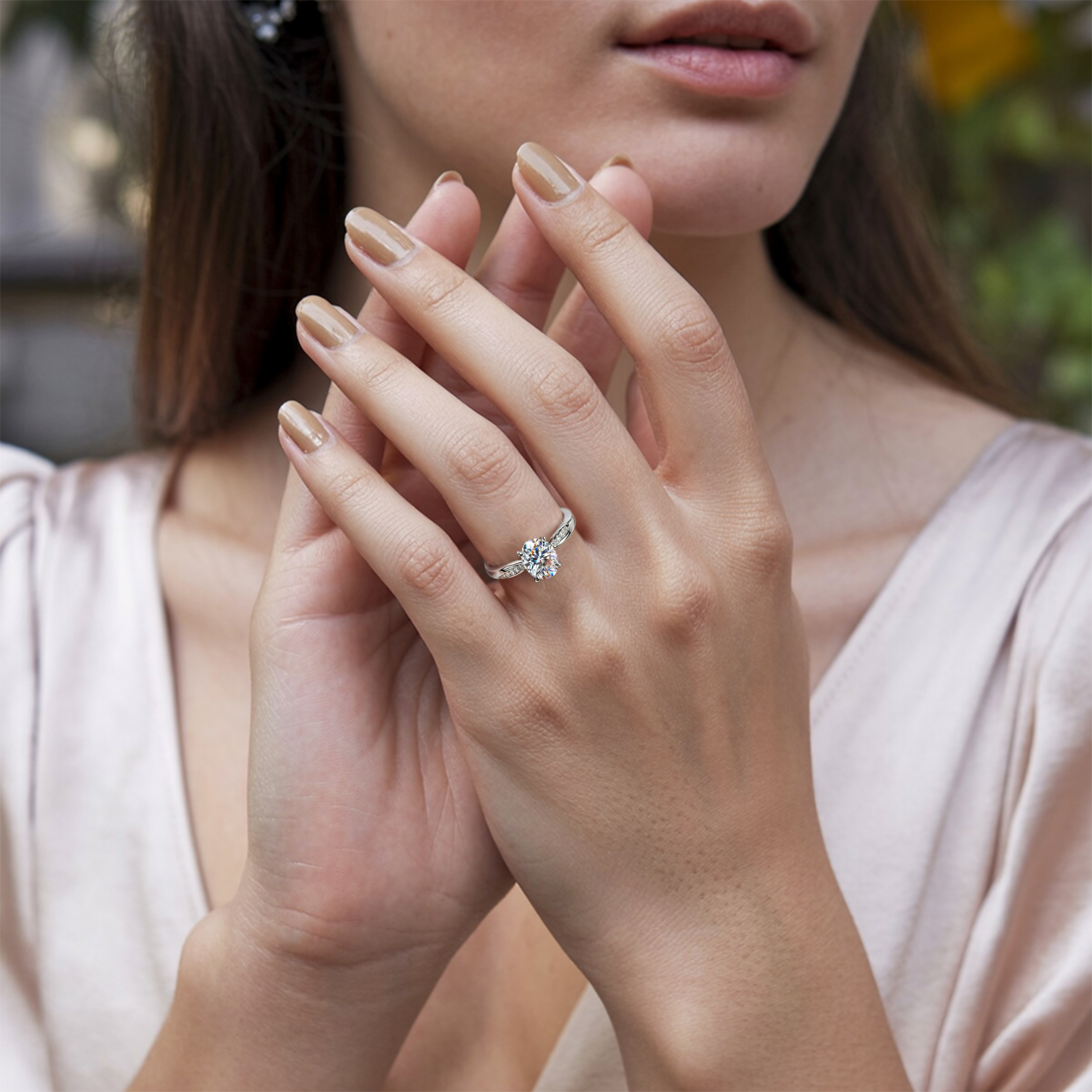 ツイストバンド 1CT オーバルカット モアッサナイトリング