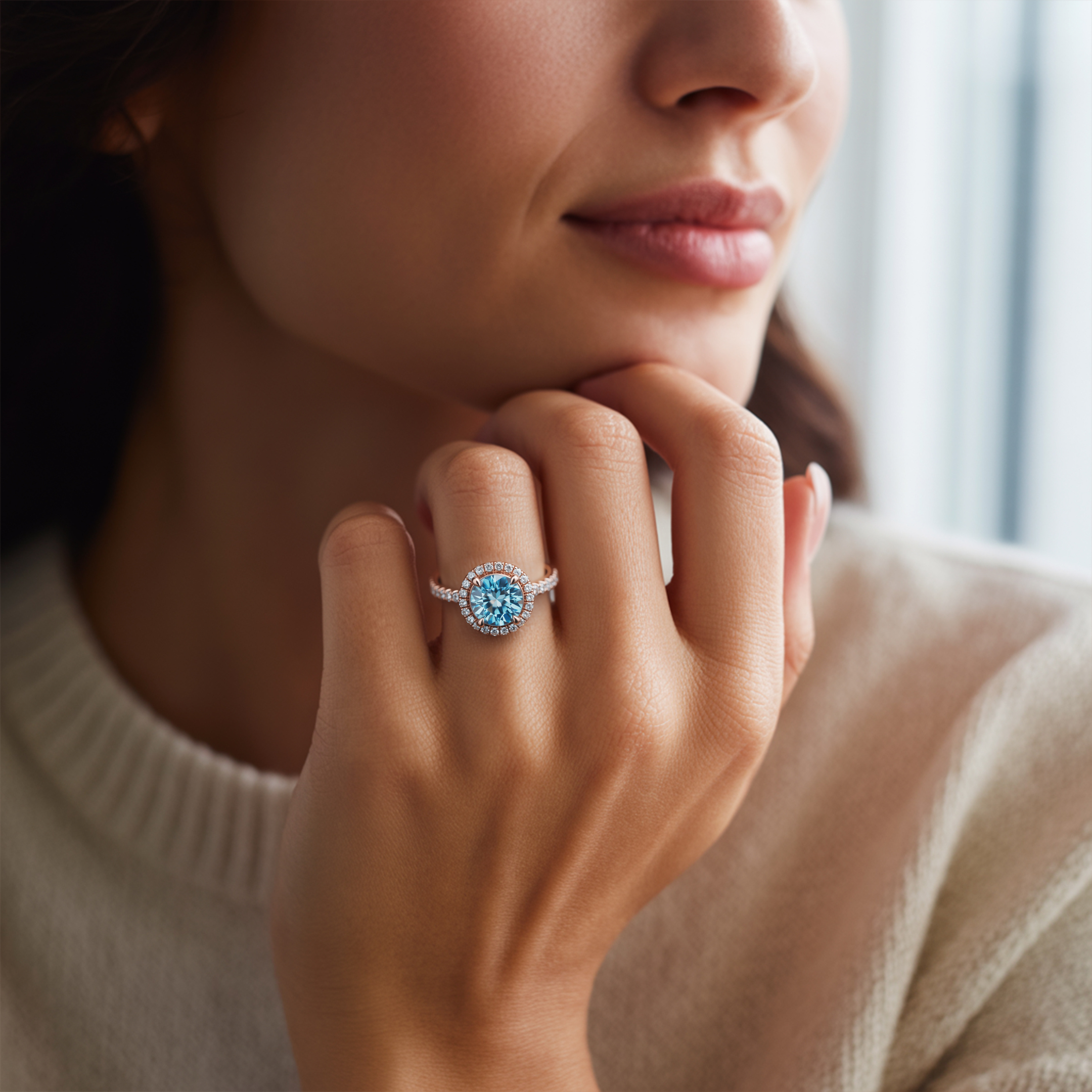 The Katalina – Halo Moissanite Ring
カタリナ – ハローモアッサナイトリング