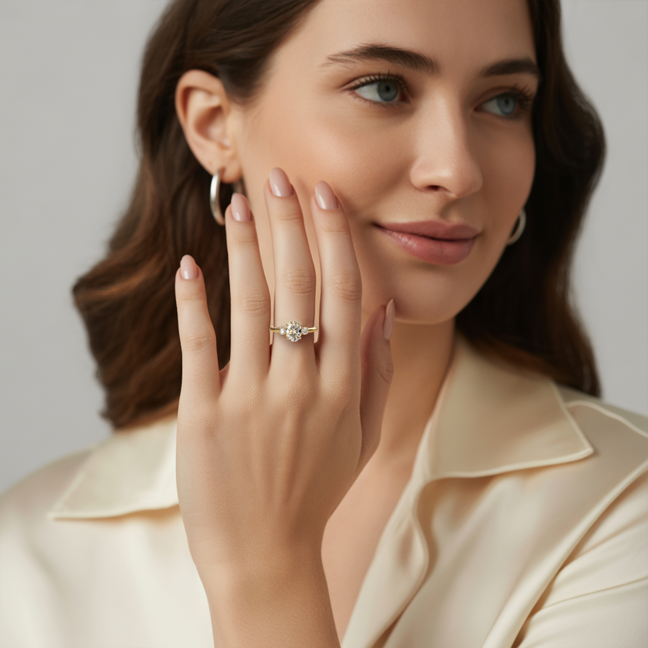 The Luna – Three-Stone Moissanite Ring