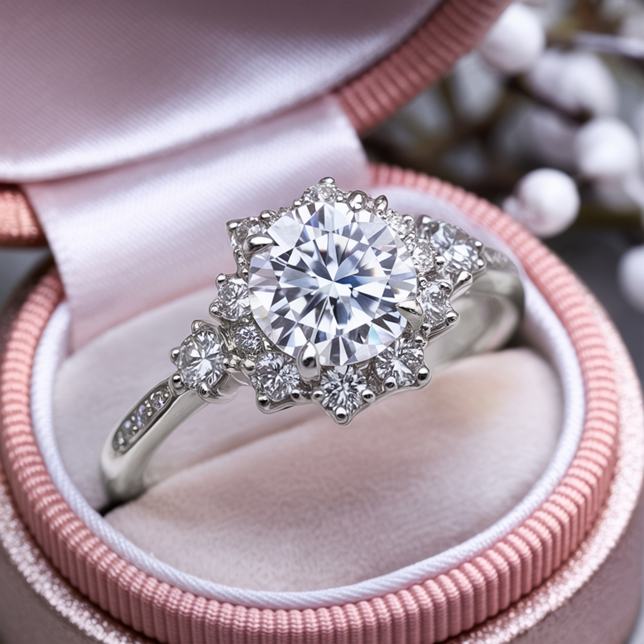 ベサニー - ホワイトモアサナイトリング