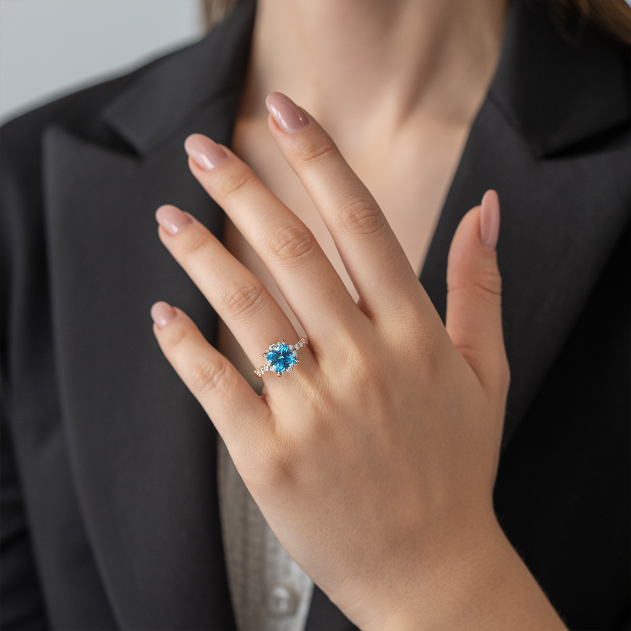 カテリーナ 2CT プリンセスカット モアッサナイトリング