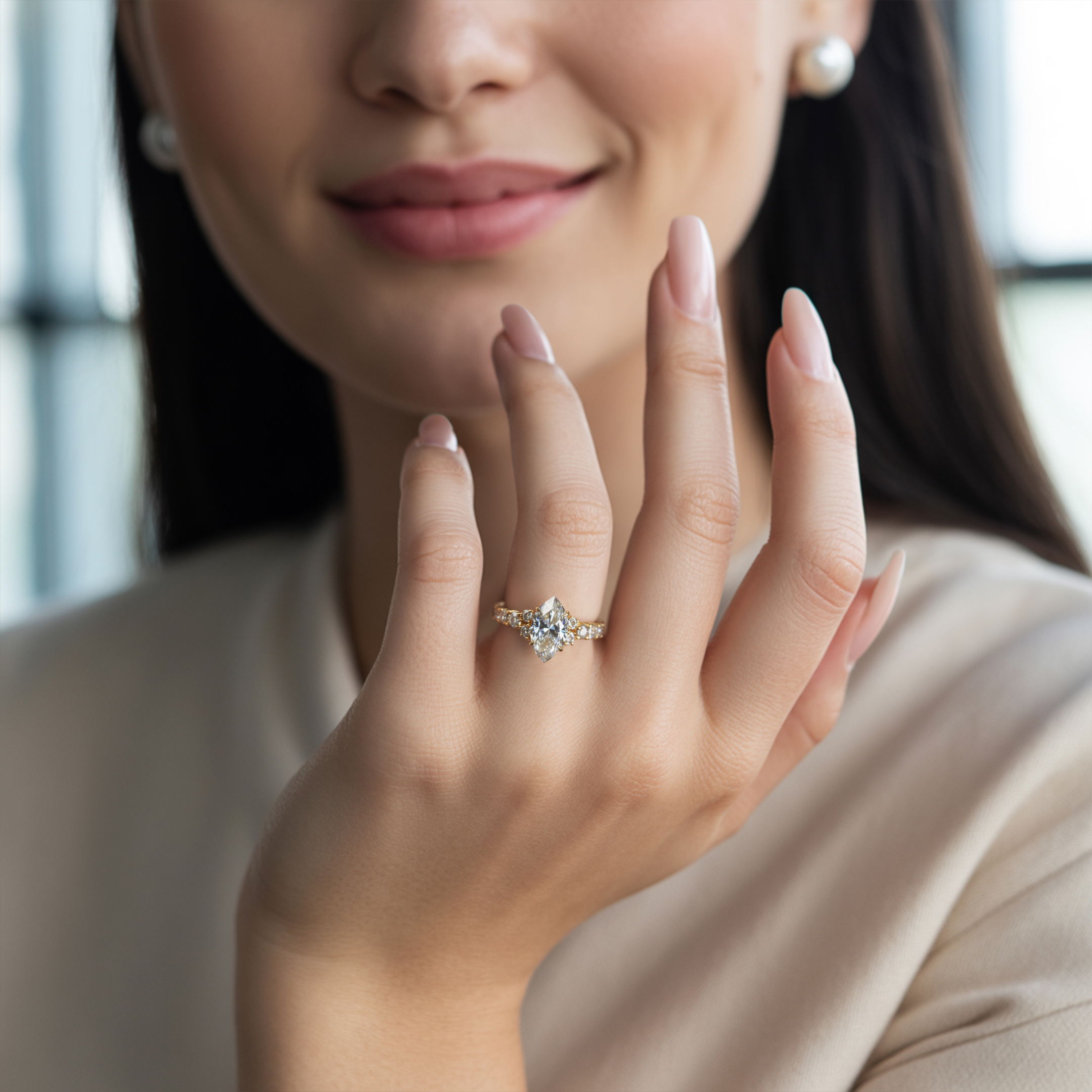 The Adelina Rae — Marquise Cut Moissanite Ring
アデリナ・レイ — マーキスカット モアッサナイトリング