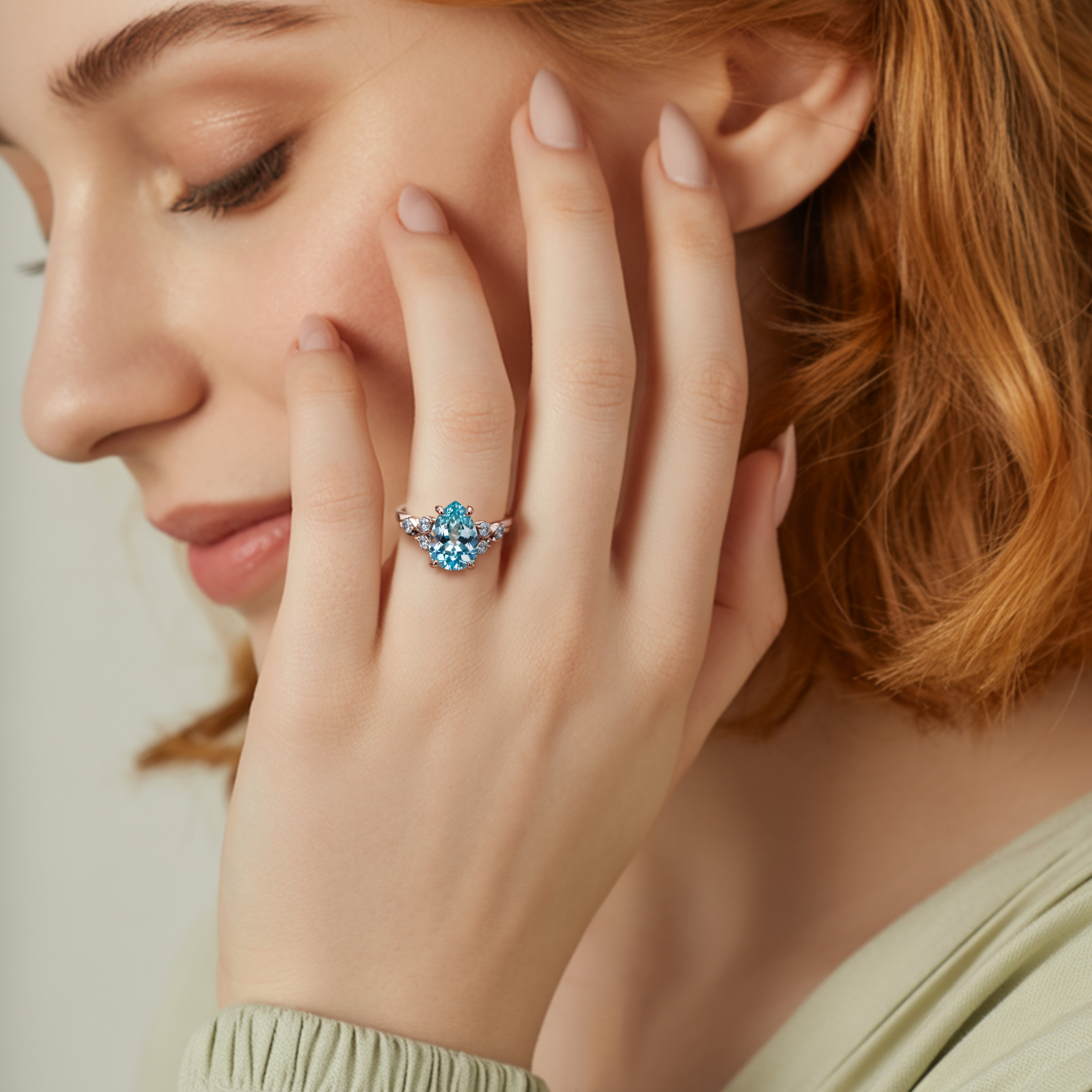 カタリナ ペアカット モアサナイトリング