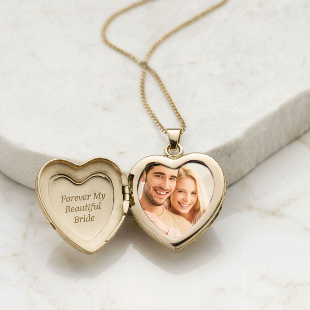 フローラルデザイン 写真入りハートロケット