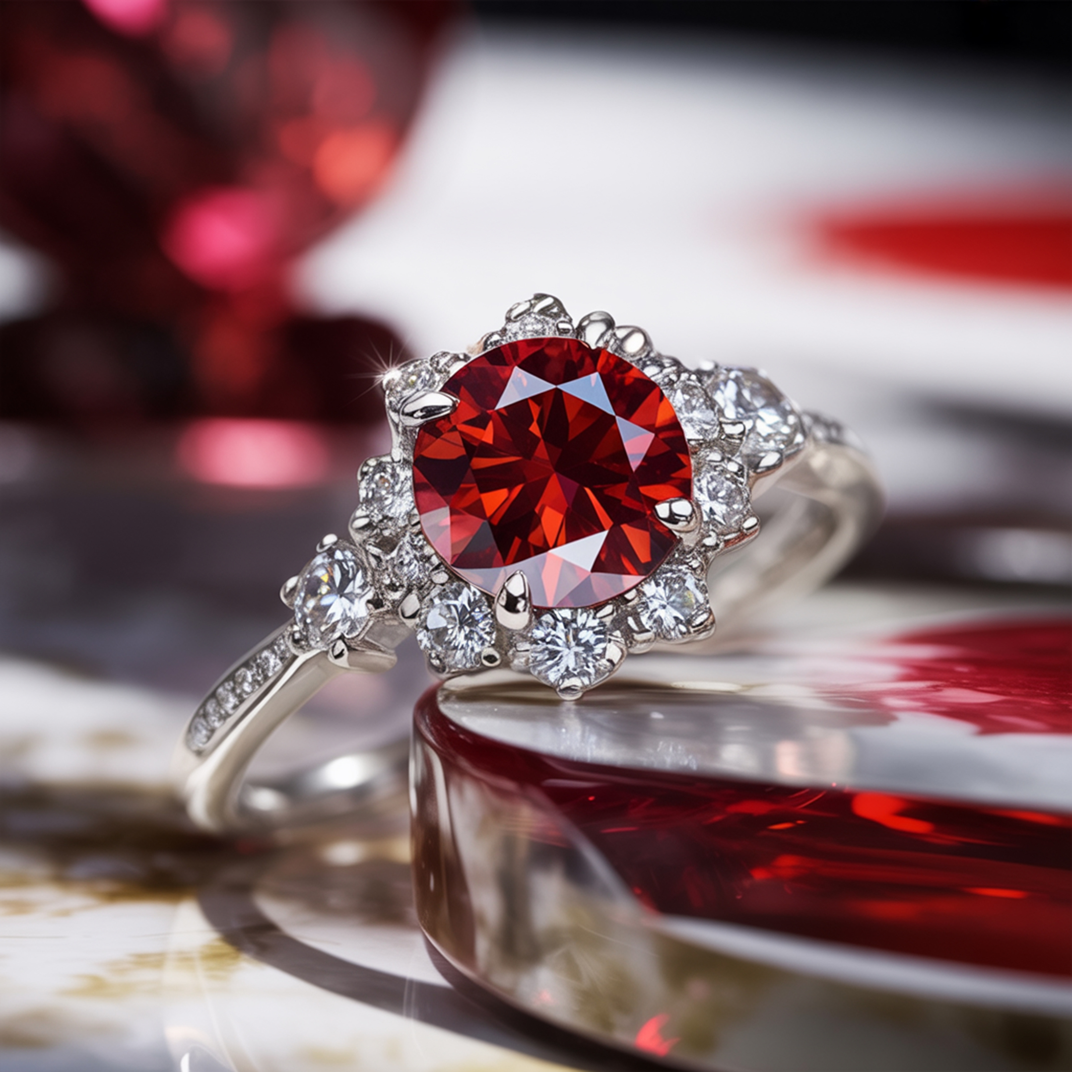 ベサニー - レッドモアッサナイトリング