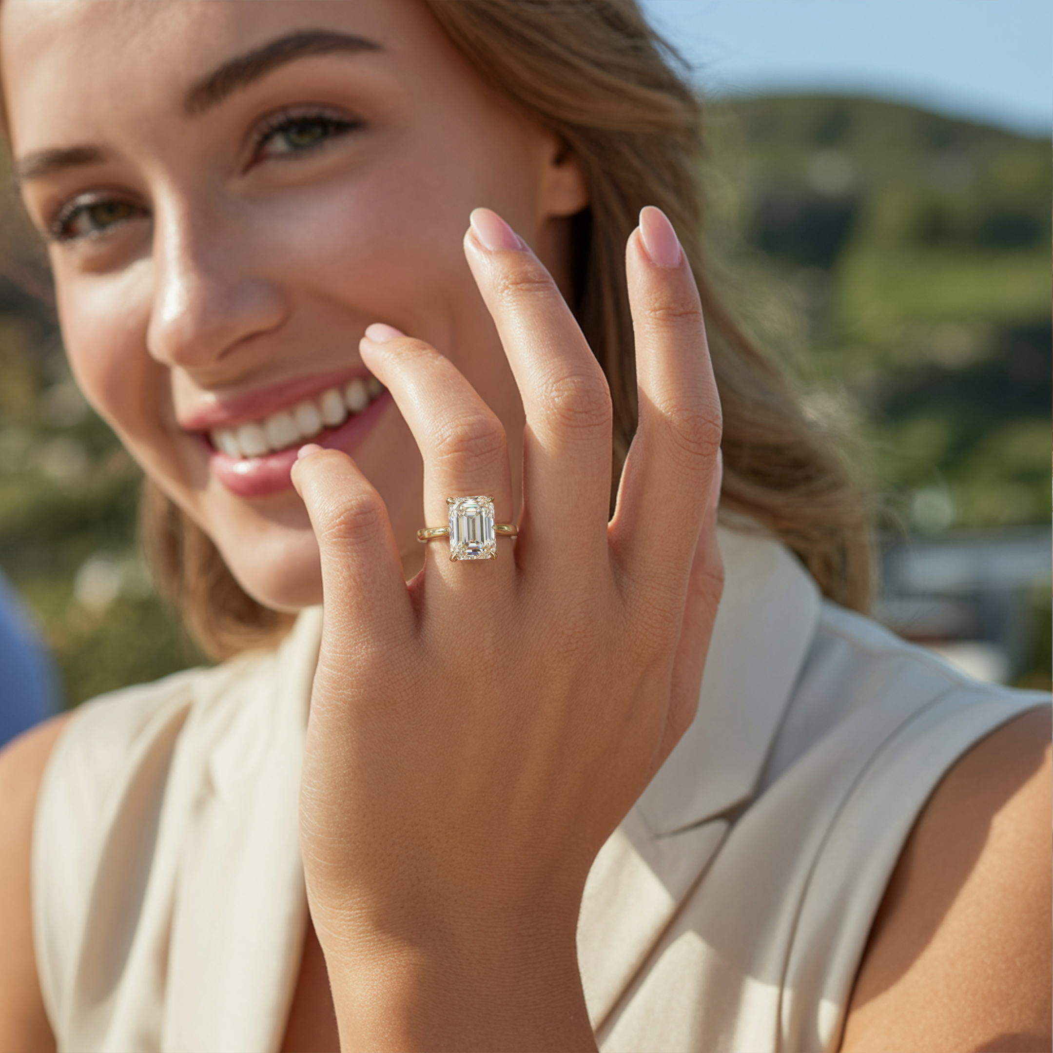 ベラジュエル – ソリティア モアッサナイトリング