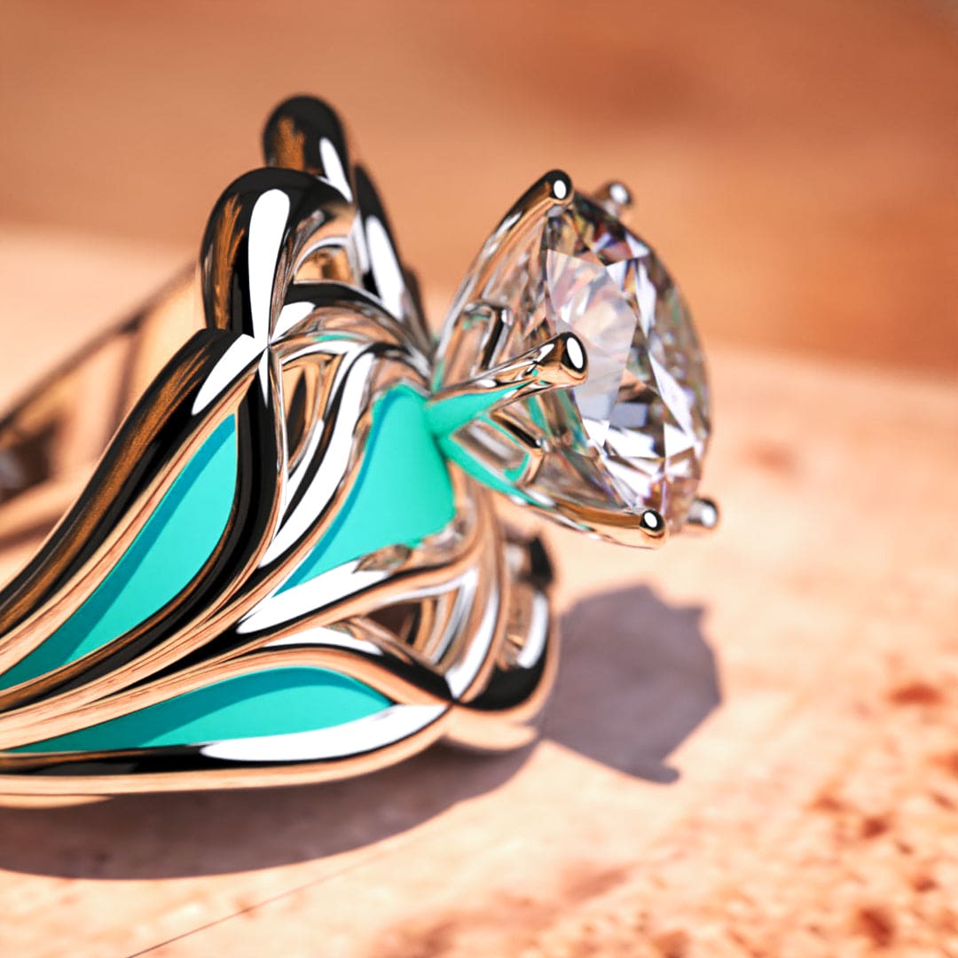 The Ocean Star: Ethical Diamond Ring - S925 Sterling Silver