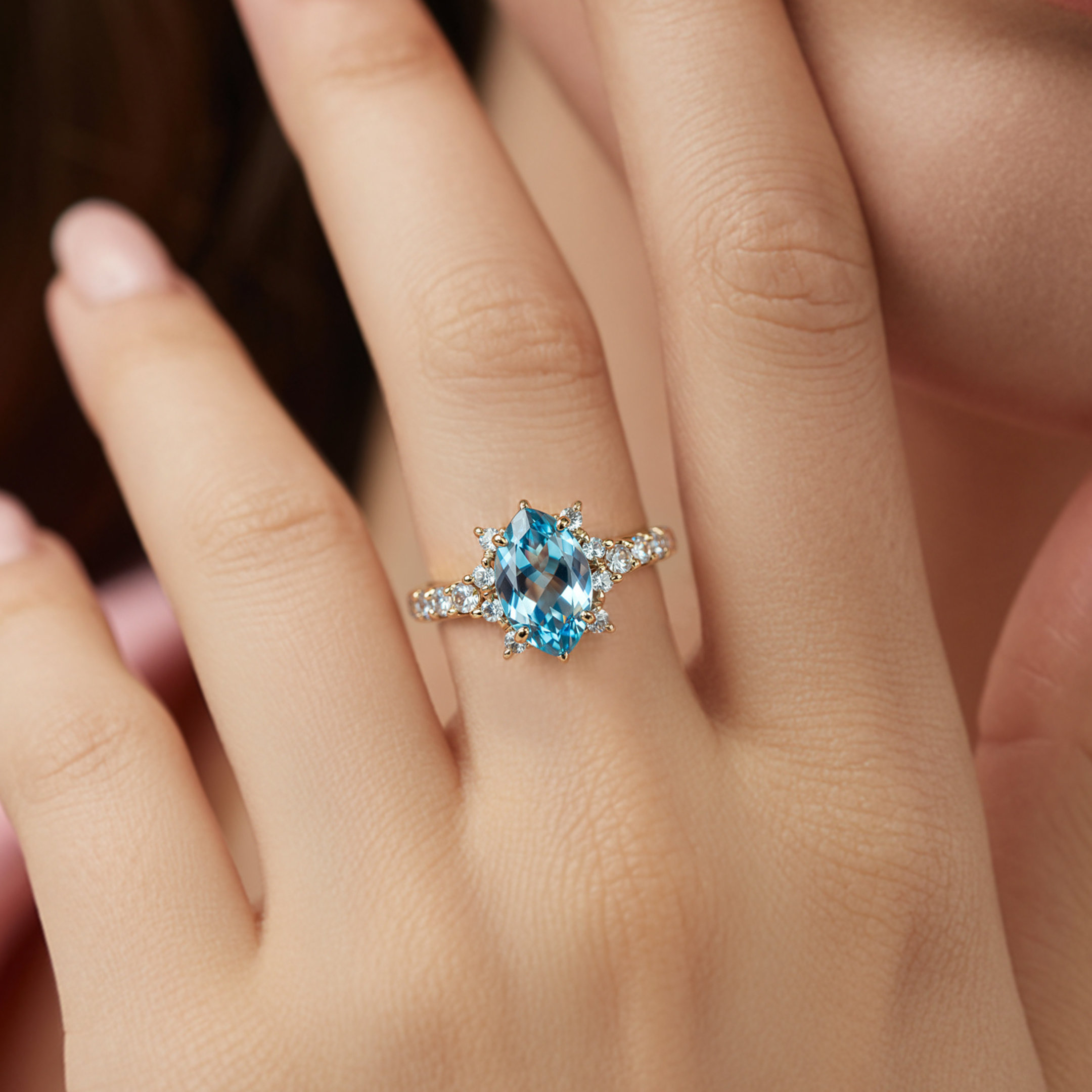 カテリーナ マルキーズカット モアッサナイトリング