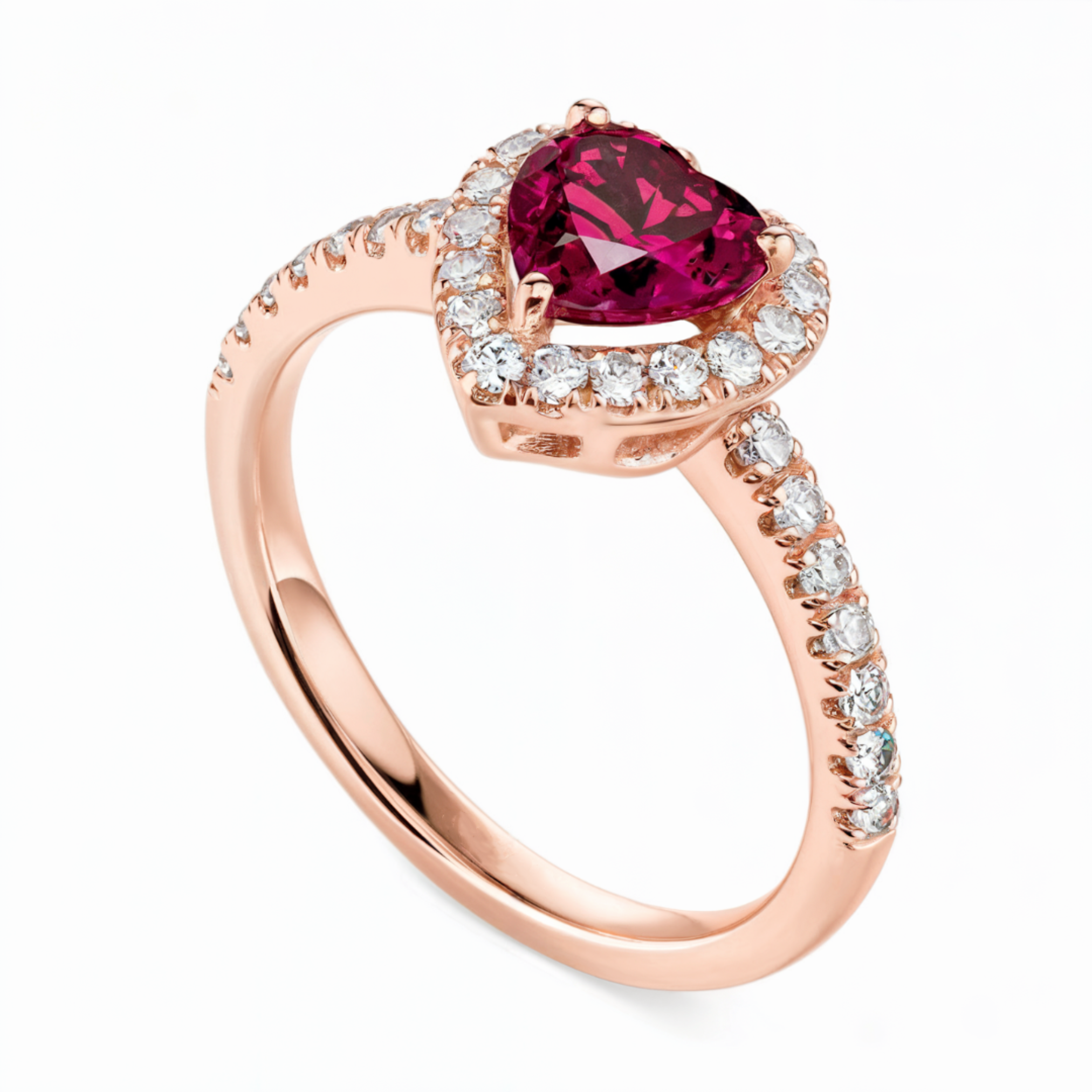 ヴィンテージ ヘイロー 2CT ハート エンゲージリング