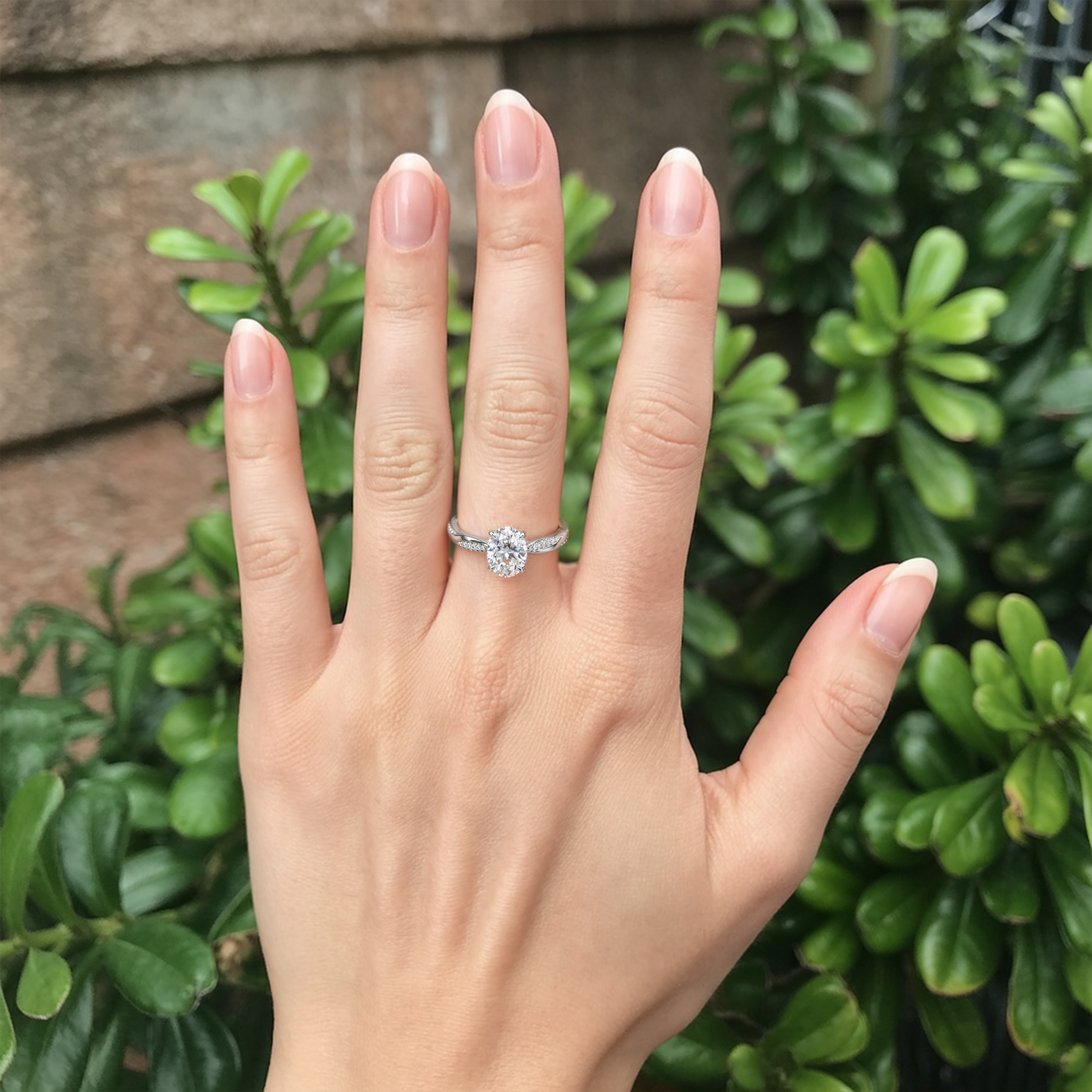 ツイストバンド 1CT オーバルカット モアッサナイトリング