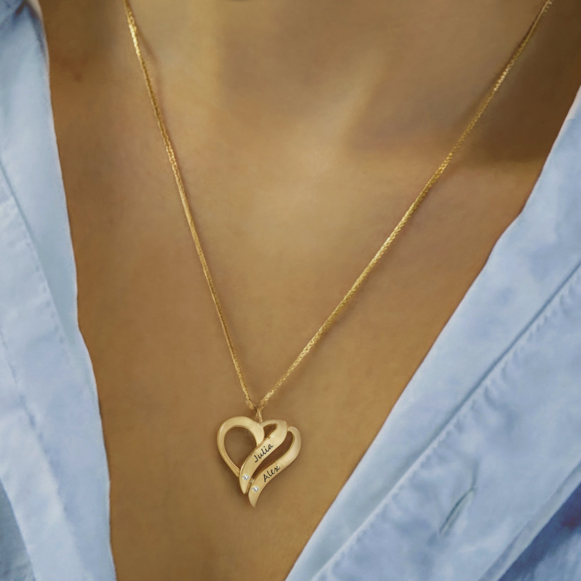 Le Collier Cœur Jumeau Personnalisé