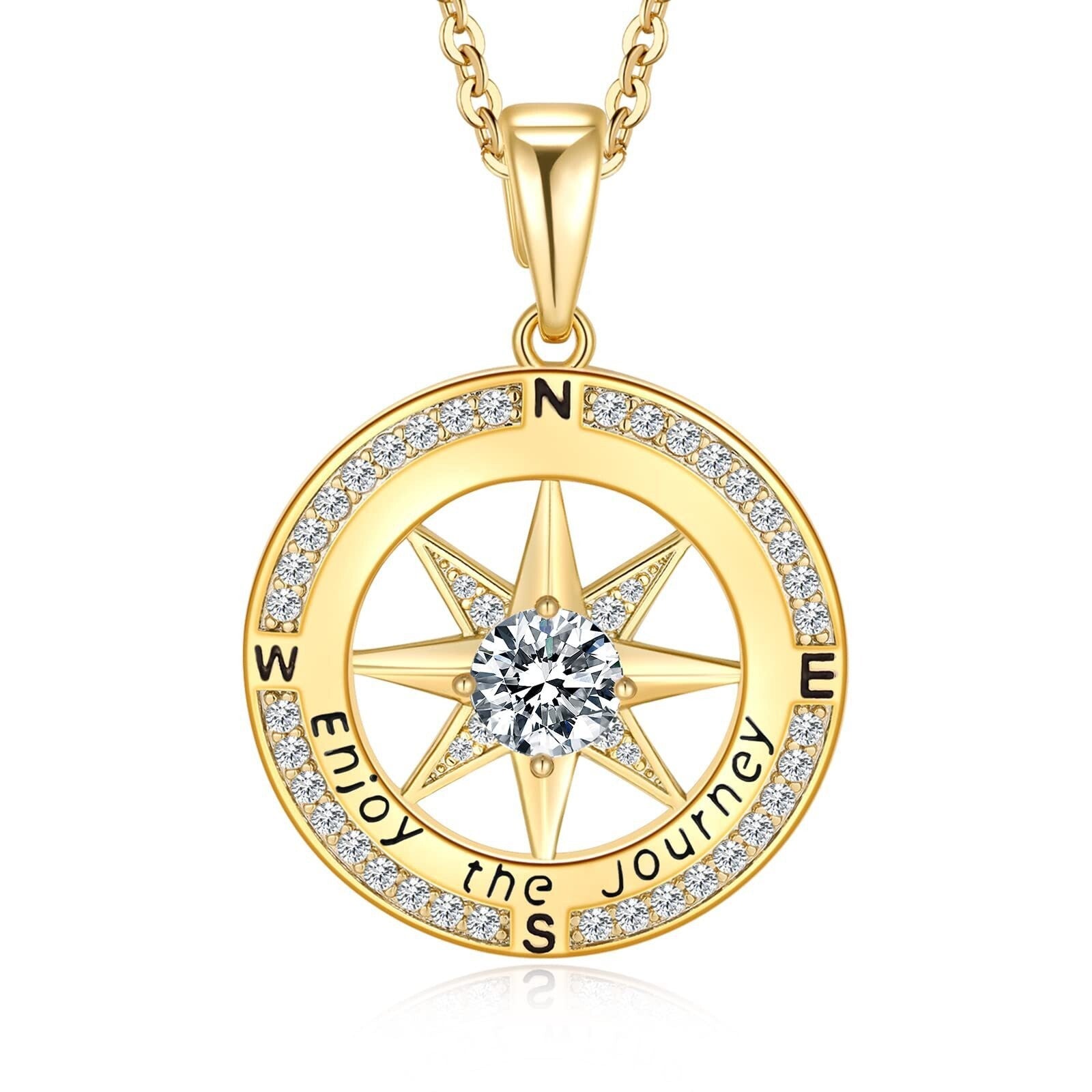 'Enjoy the journey' Compass Necklace
旅を楽しんで' コンパスネックレス