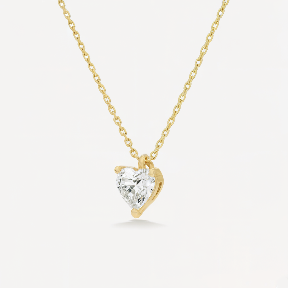 ソリティア ハート モアサナイト ペンダント ネックレス