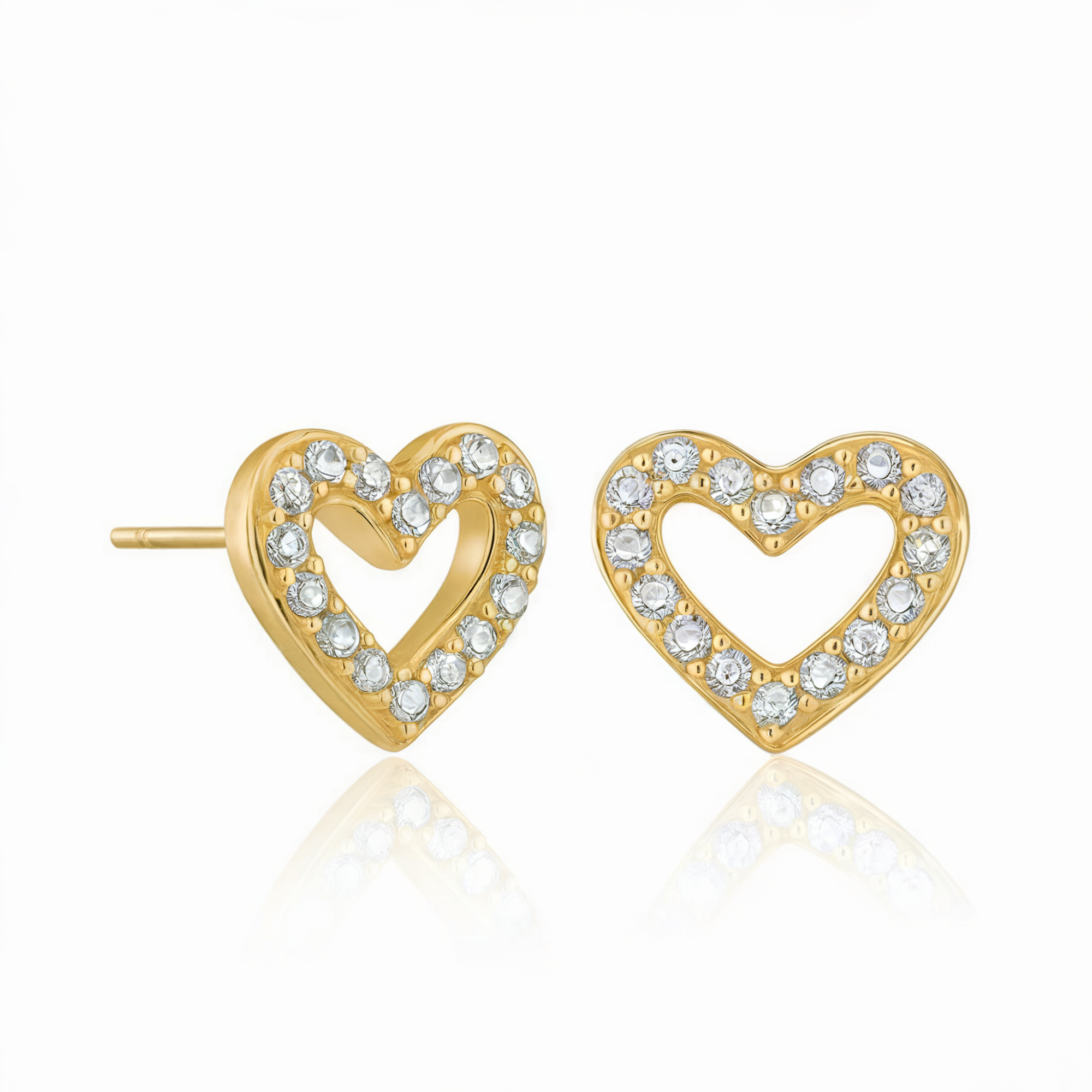Classic Stud Heart Silver Earrings