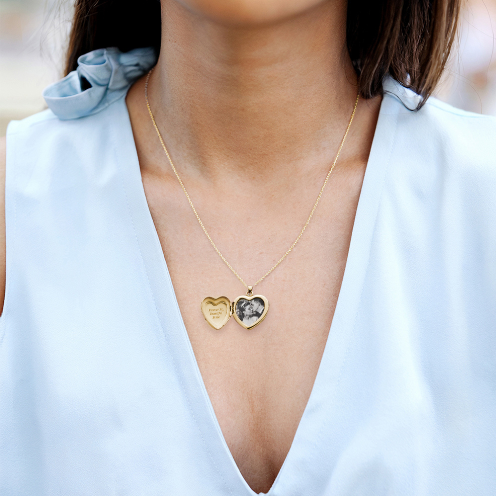 フローラルデザイン 写真入りハートロケット
