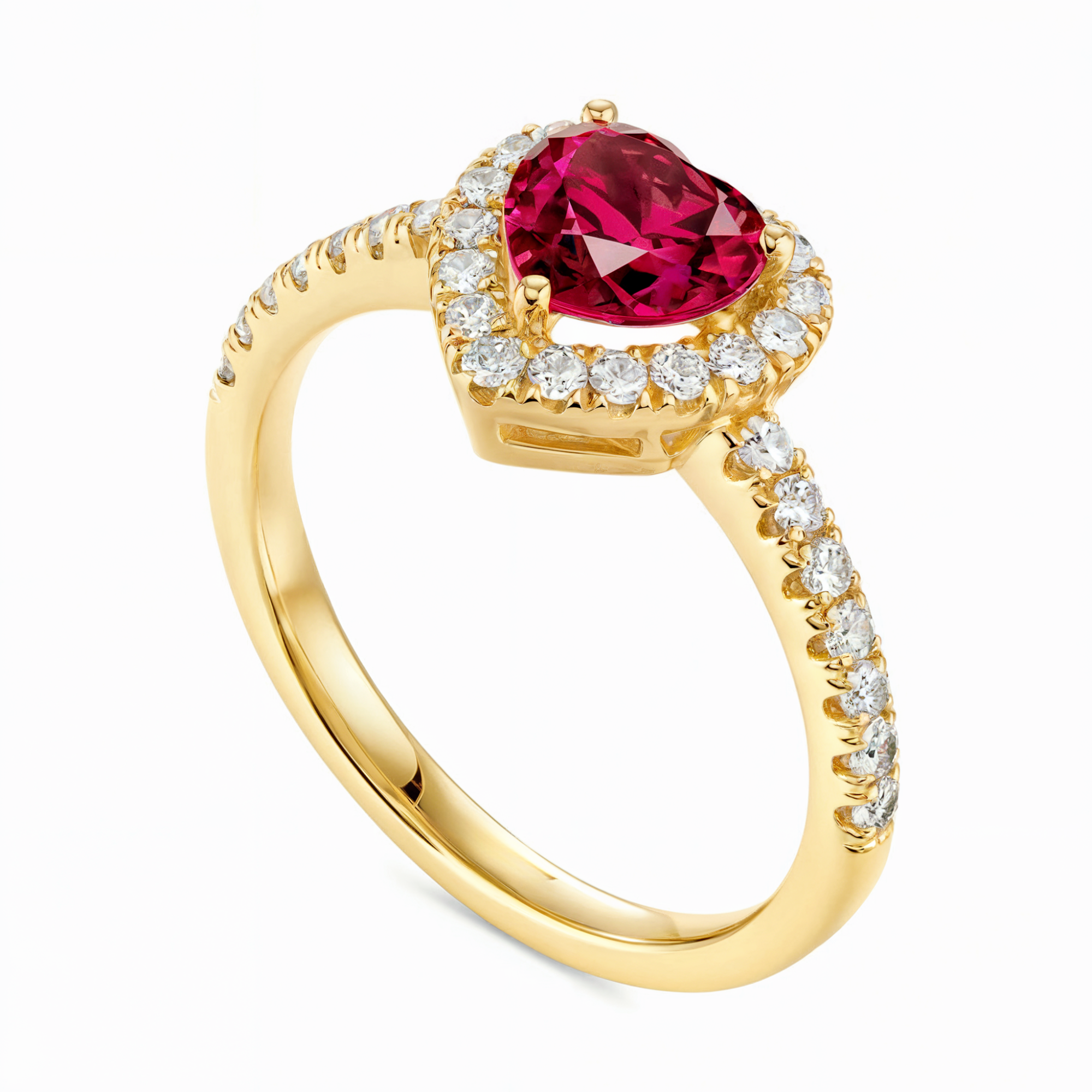 ゴールドハローハート エンゲージリング