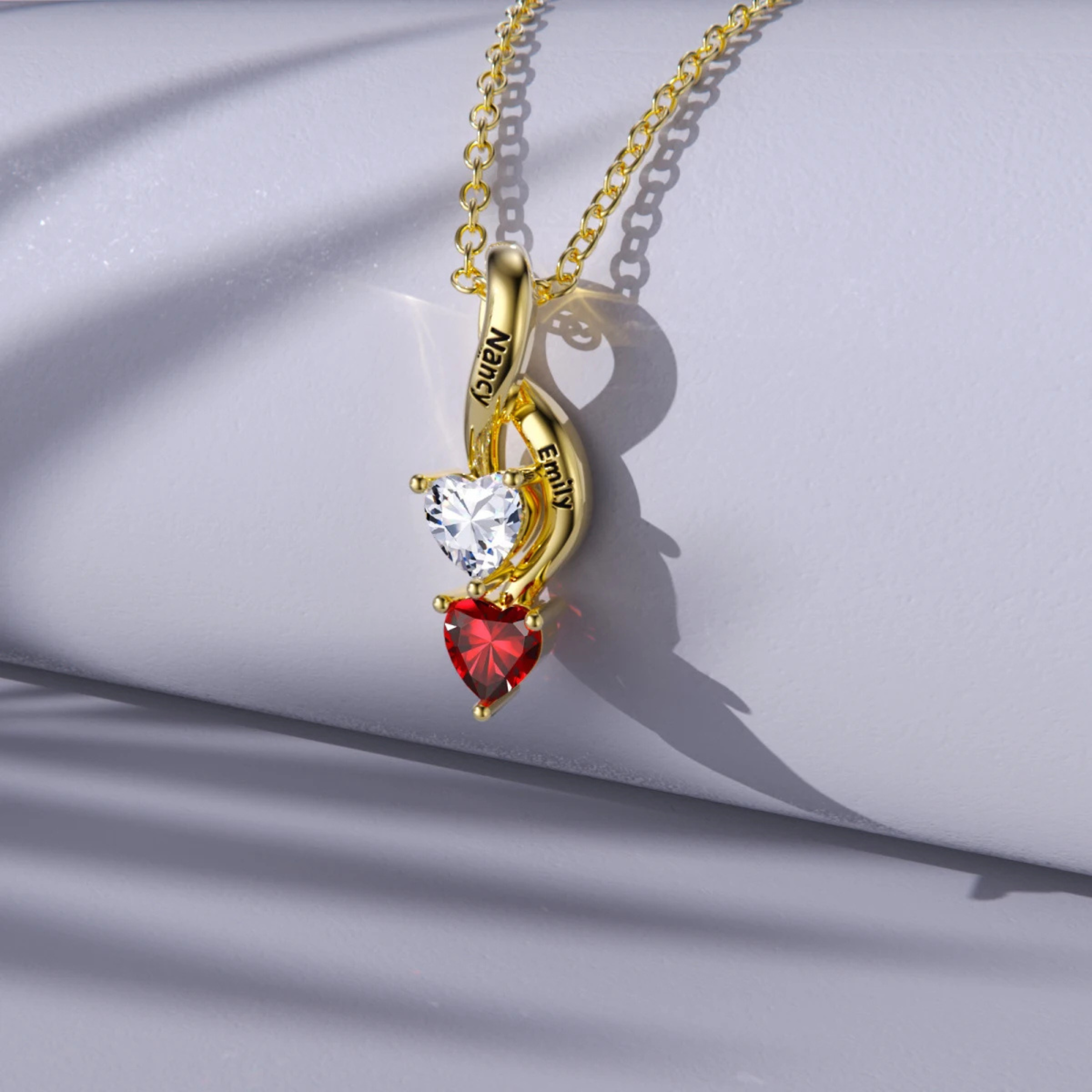 ハート型誕生石インフィニティネックレス