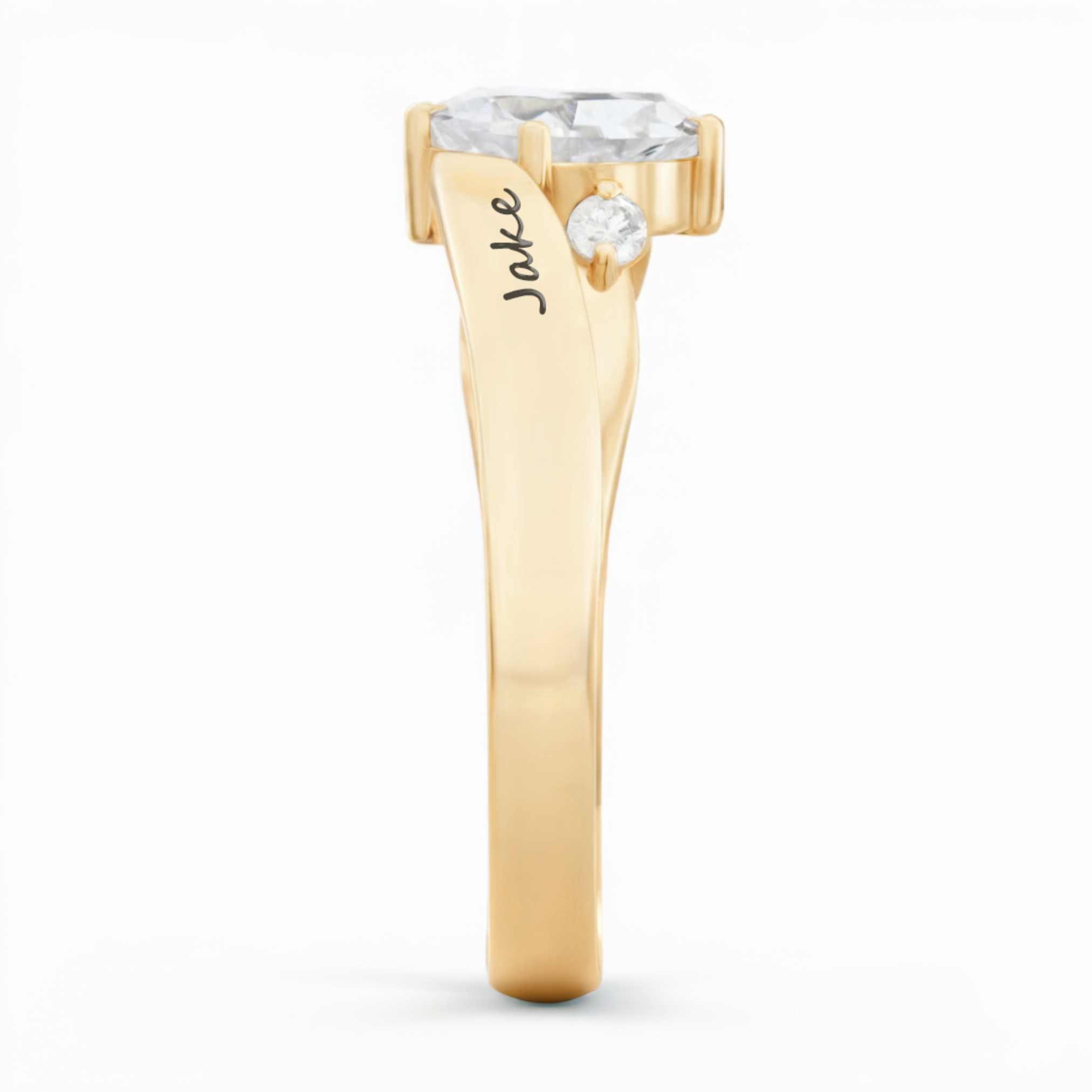 刻印入りゴールド ダブルハート プロミスリング