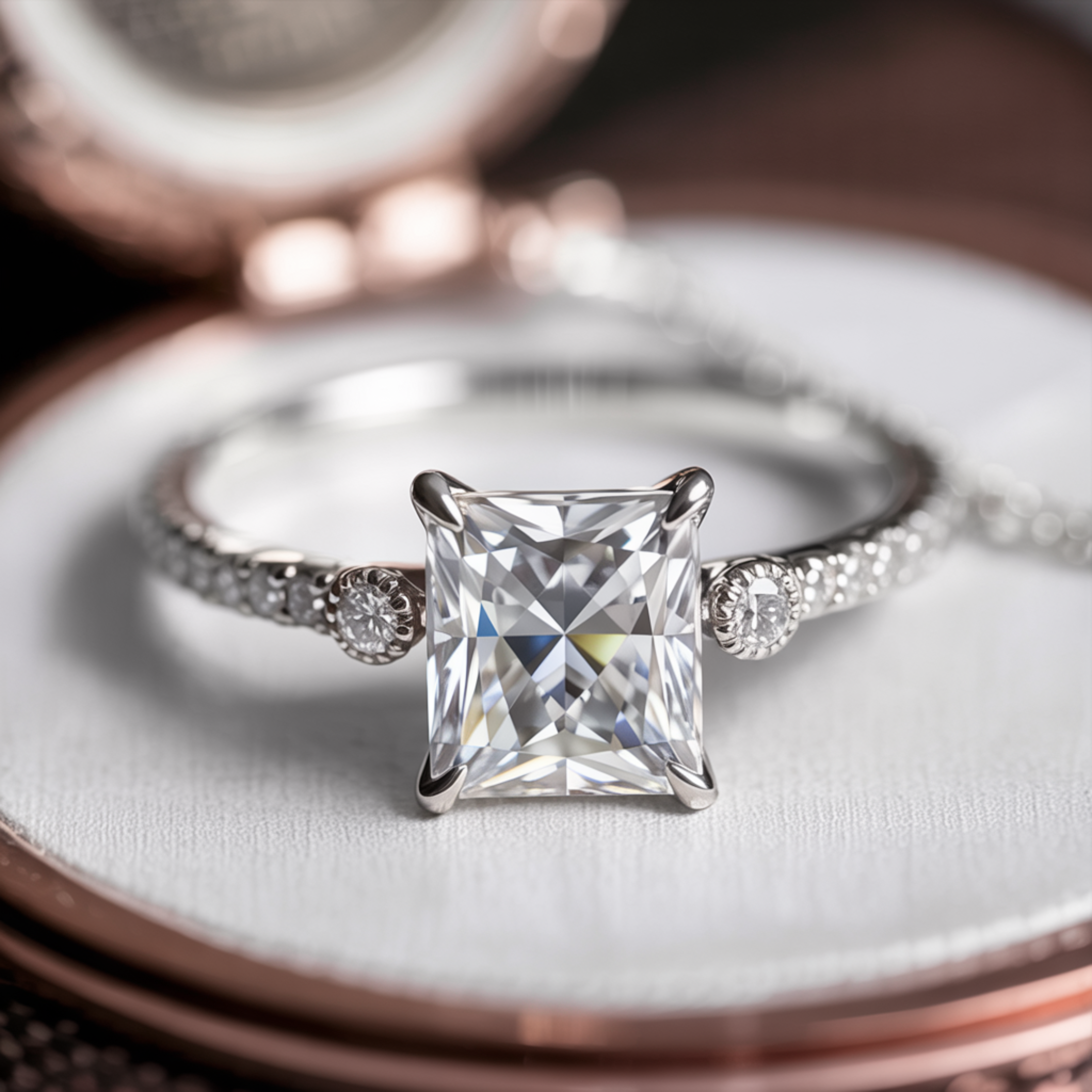 The Luna | 未来の妻へ — プリンセスカット モアッサナイトリング