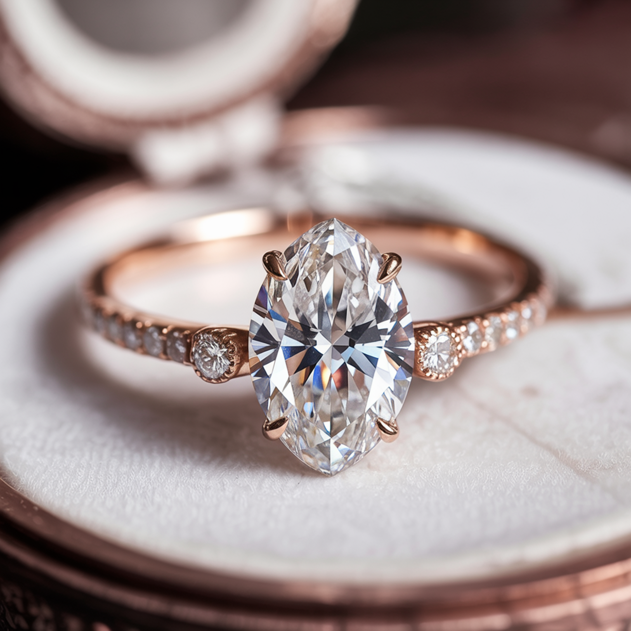 The Luna | 未来の妻へ — マーキスカット モアッサナイトリング