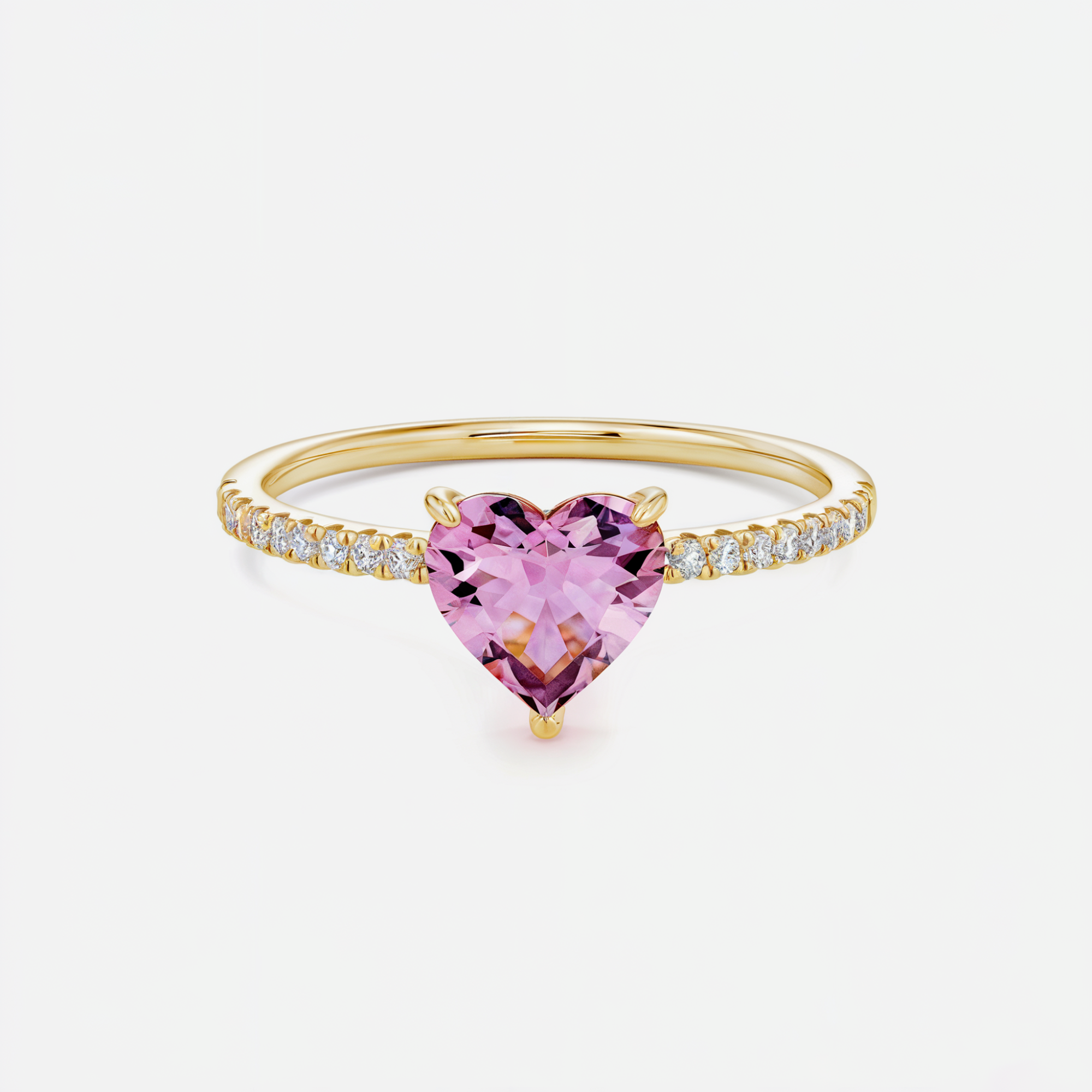 ハートカット モアサナイト エンゲージリング