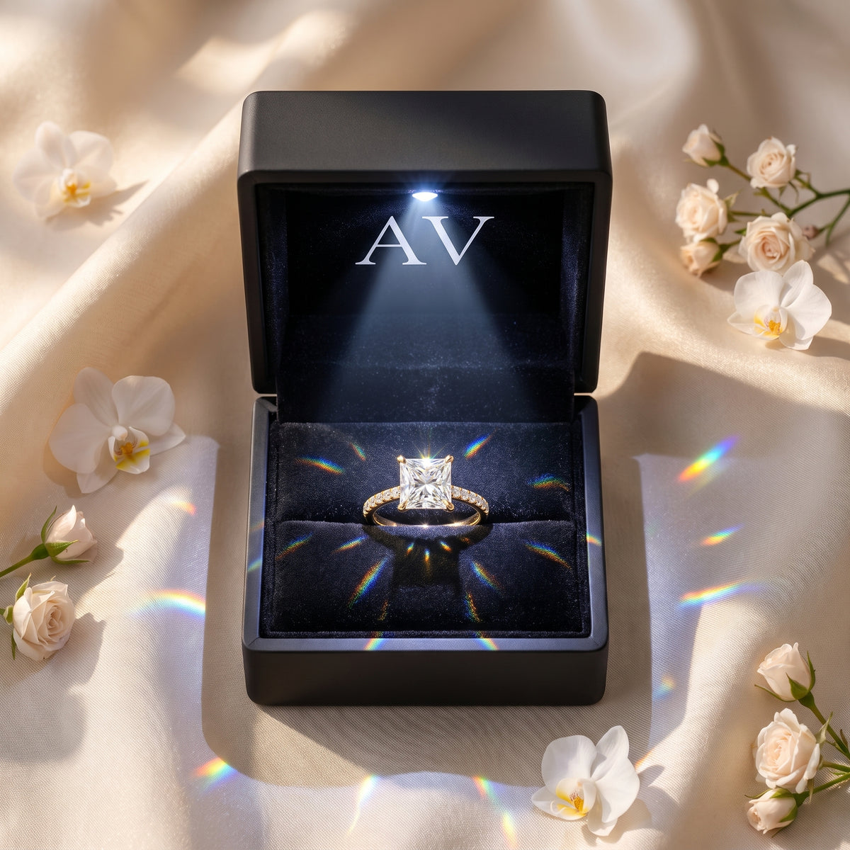 AI0009-PRI-1.5CT-PAVE-SOLIT - Premium LED Gift Box Presentation