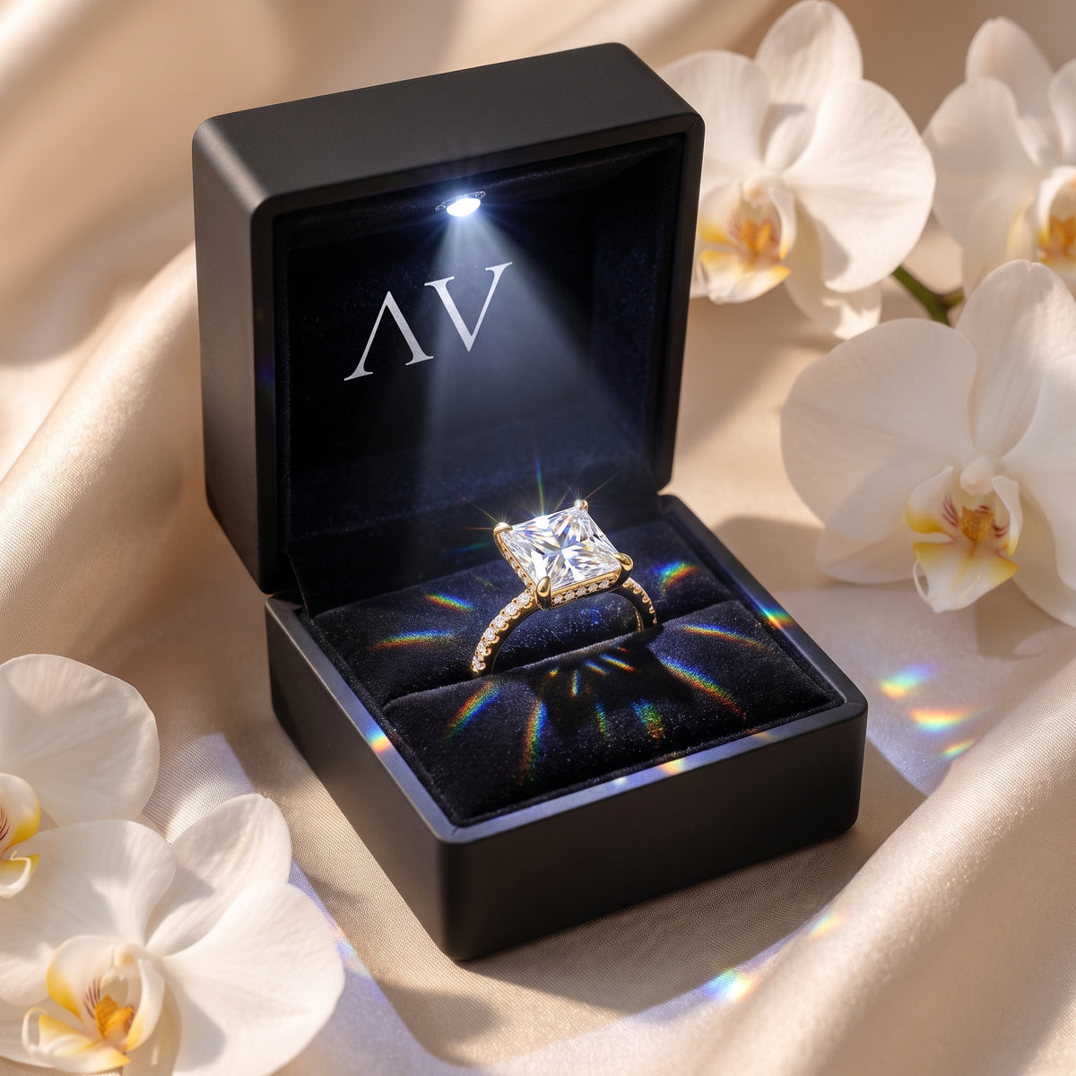 AI0009-PRI-5CT-PAVE-SOLIT - Premium LED Gift Box Presentation