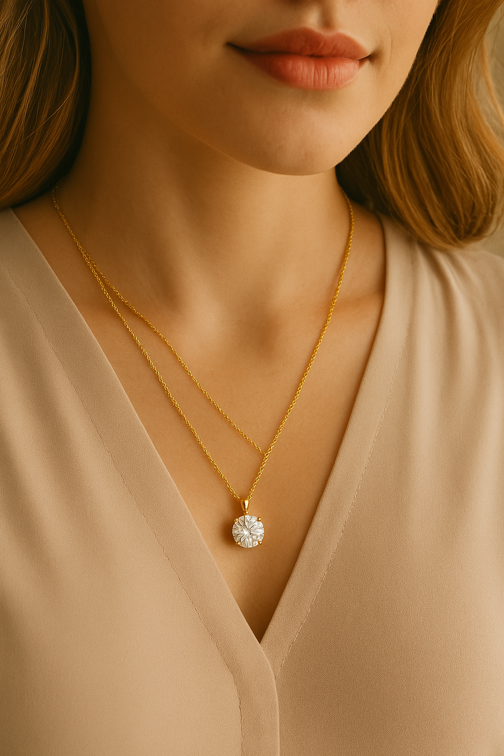 レディース レイヤード ソリティア ネックレス セット - S925 スターリングシルバー