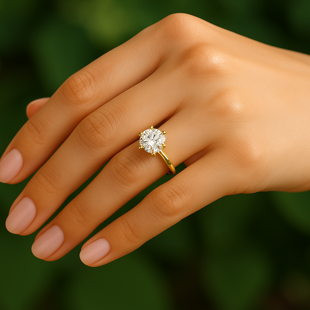 0.3CT Round Brilliant Cut Moissanite Ring