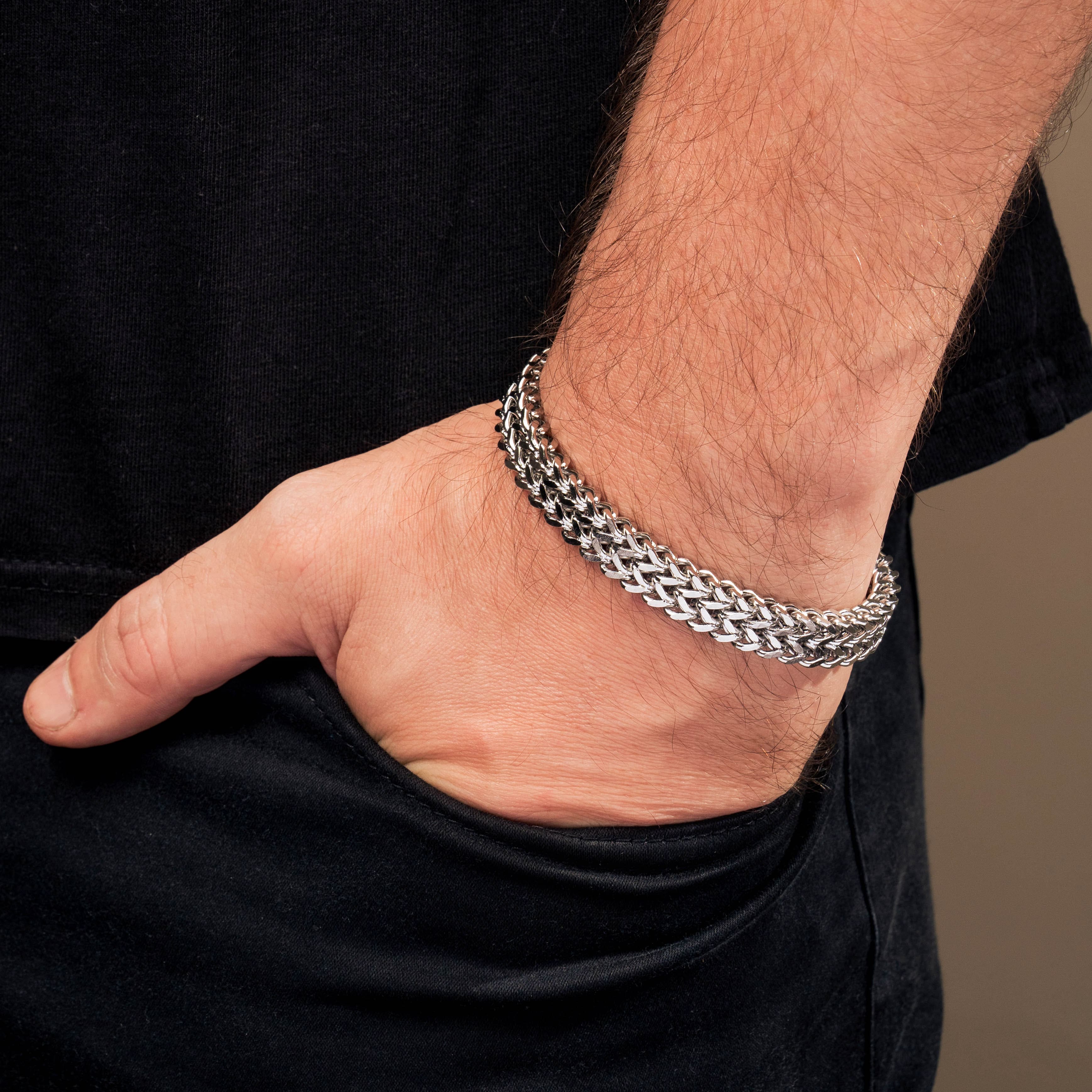 メンズ「永遠の愛」スチールチェーンブレスレット