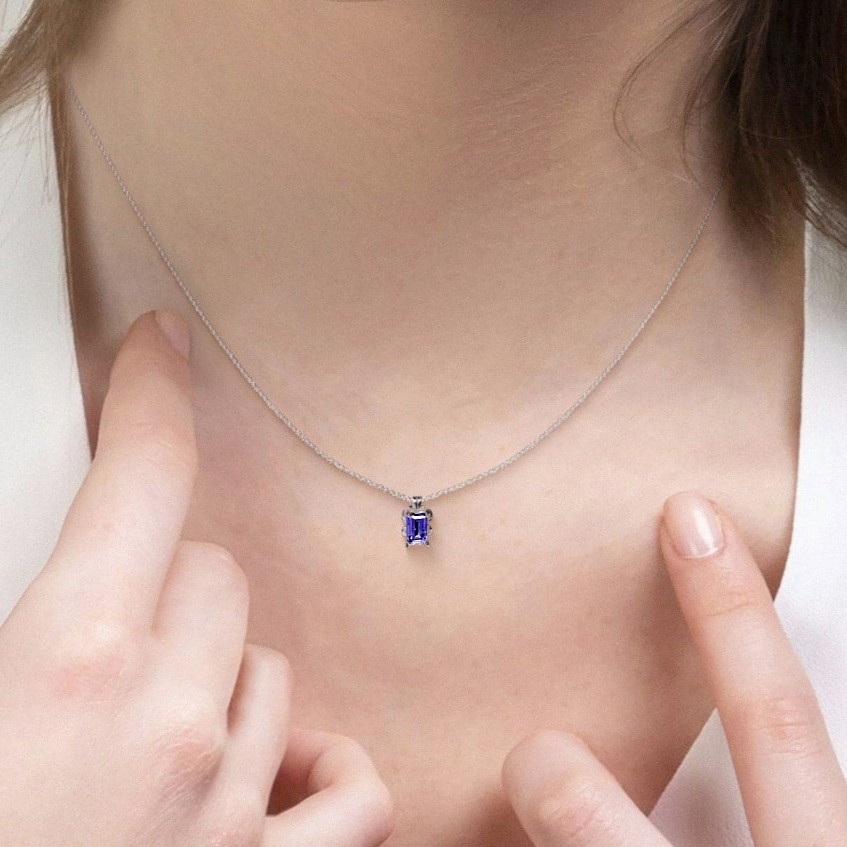 2月 アメジスト ネックレス - S925 スターリングシルバー