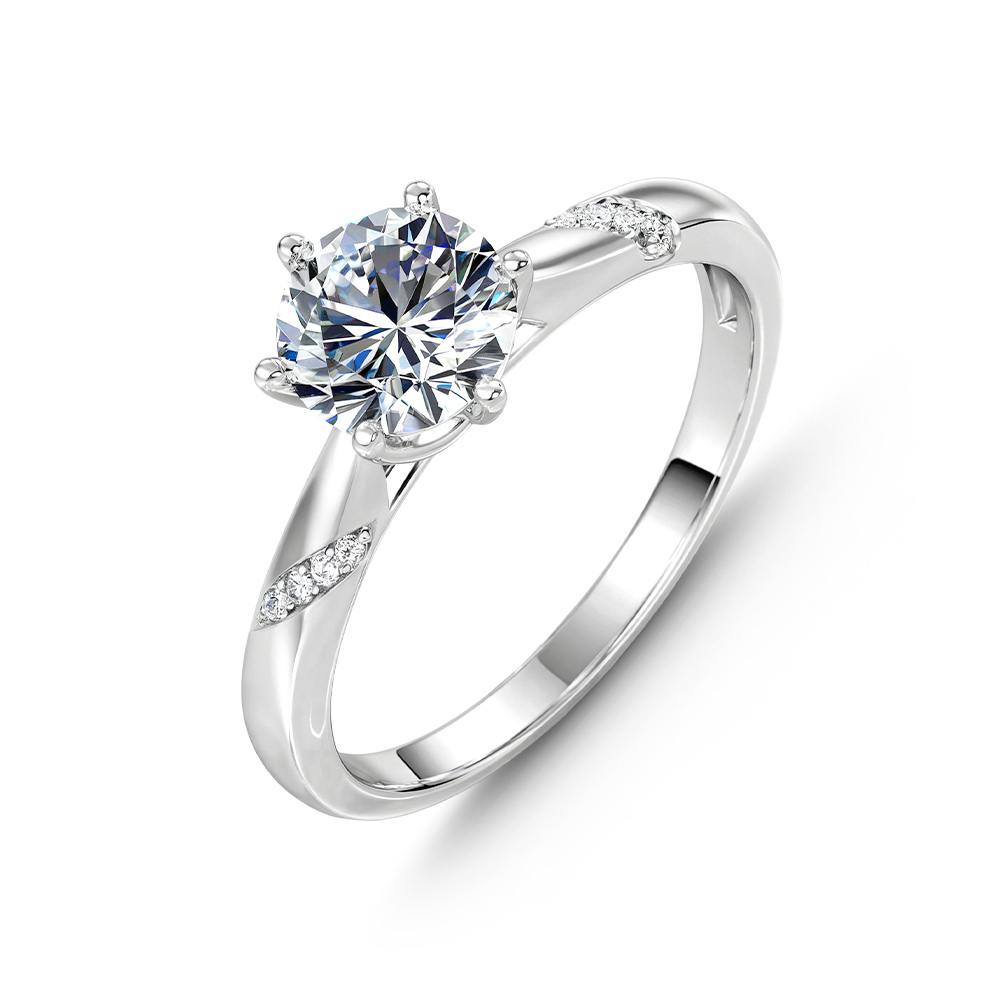 6-Prong Round Cut Solitaire Moissanite Ring
6本爪 ラウンドカット ソリティア モアッサナイトリング
