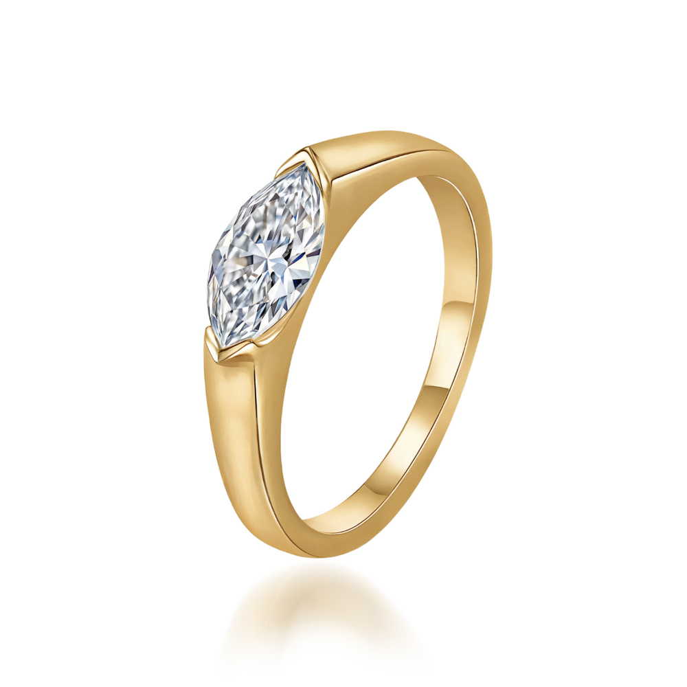 イーストウエスト ベゼル 1CT マーキース モアッサナイトリング